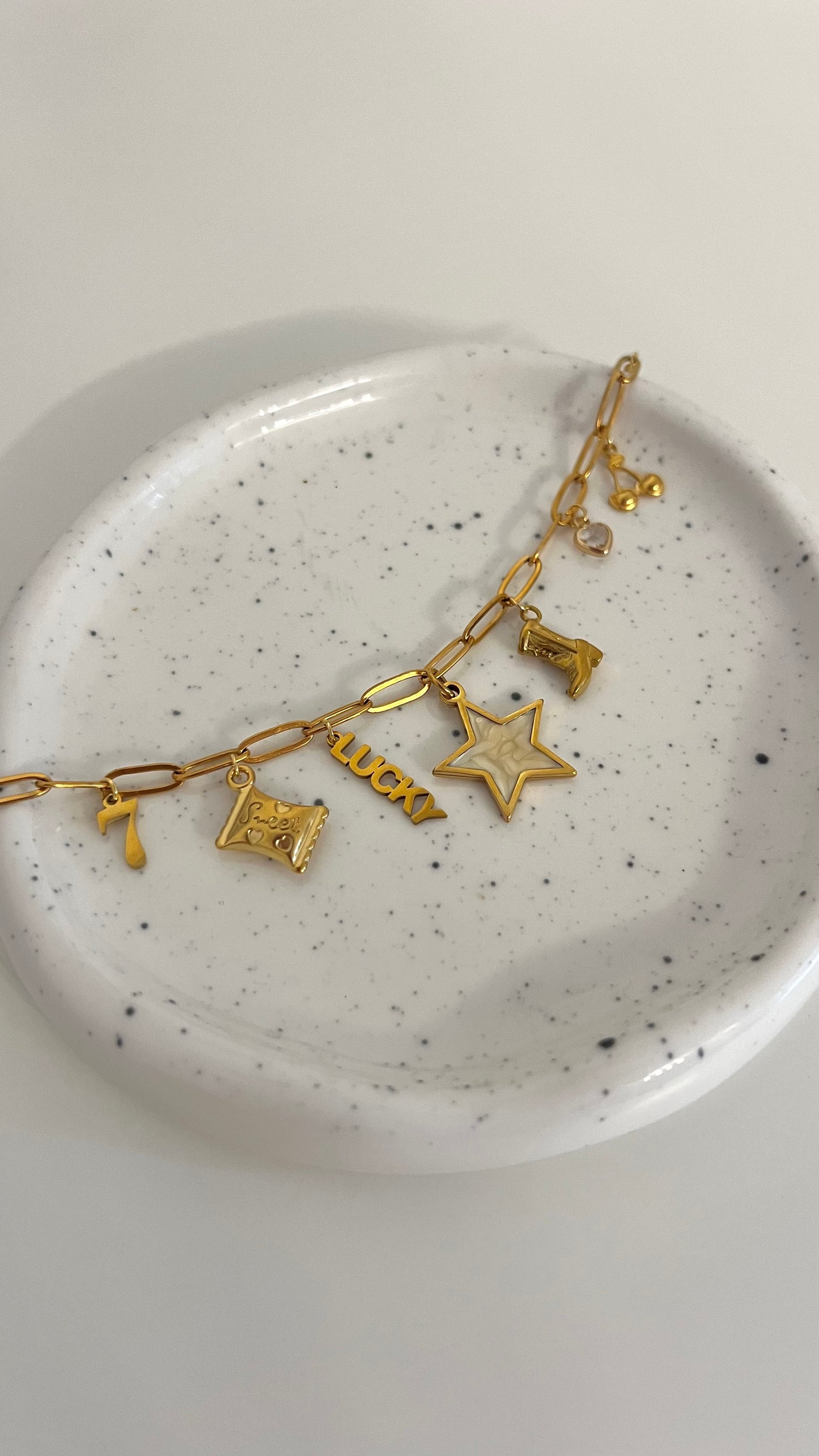 Lucky Me Gold Charm Necklace