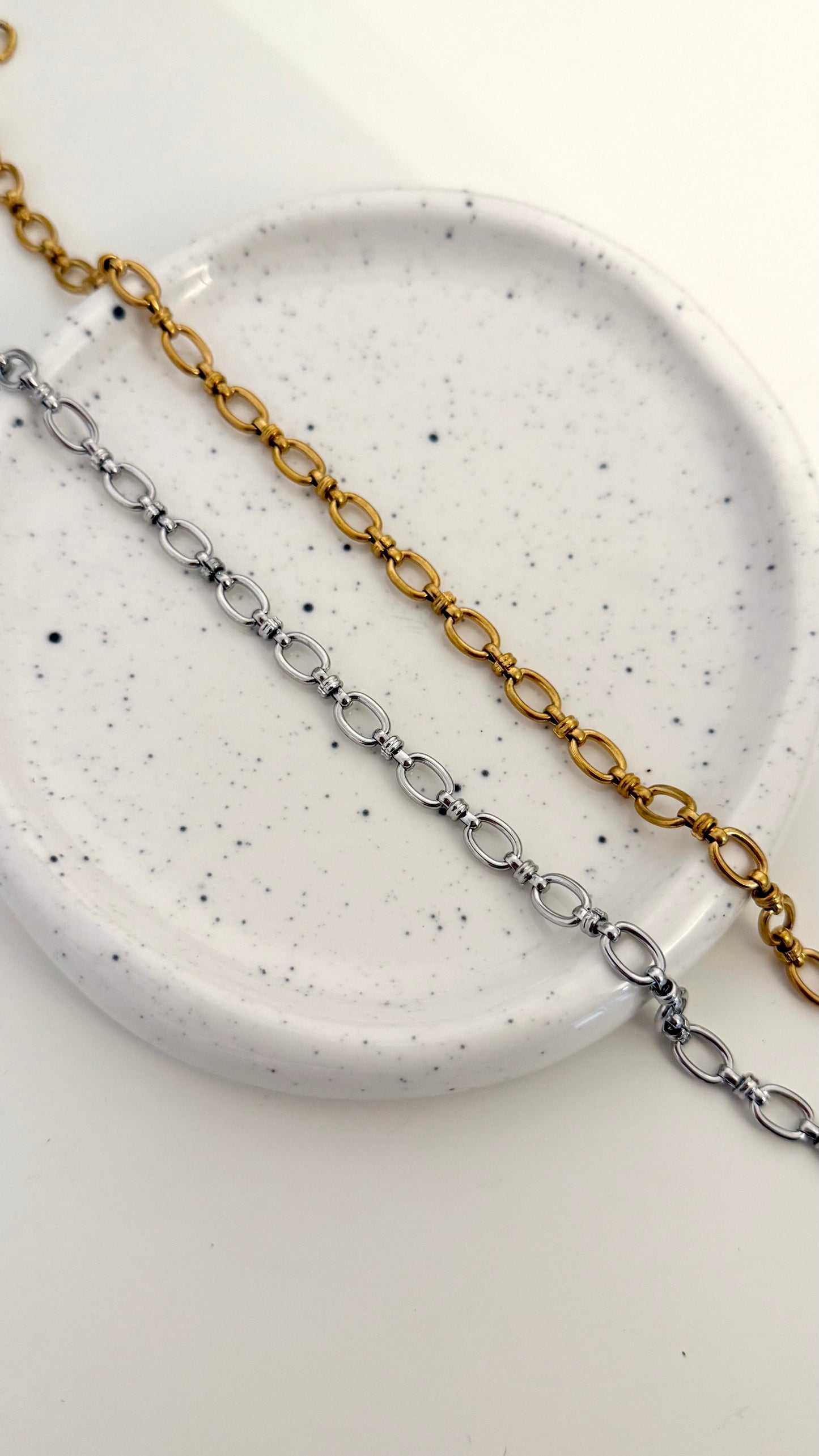 Chunky Round Interlocked Chain Stainless Steel Necklace Chain
