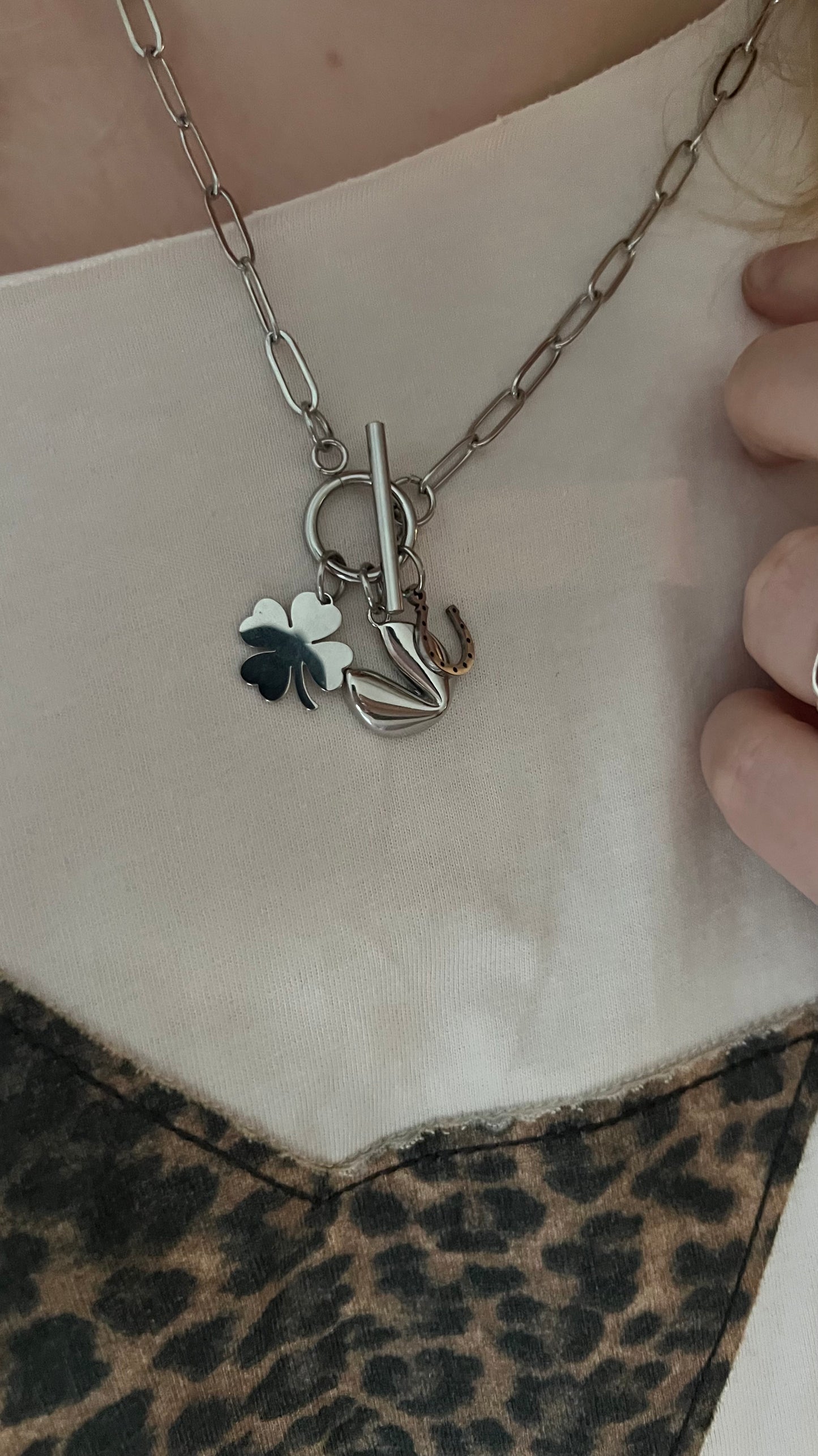 Silver Lucky Charms Necklace