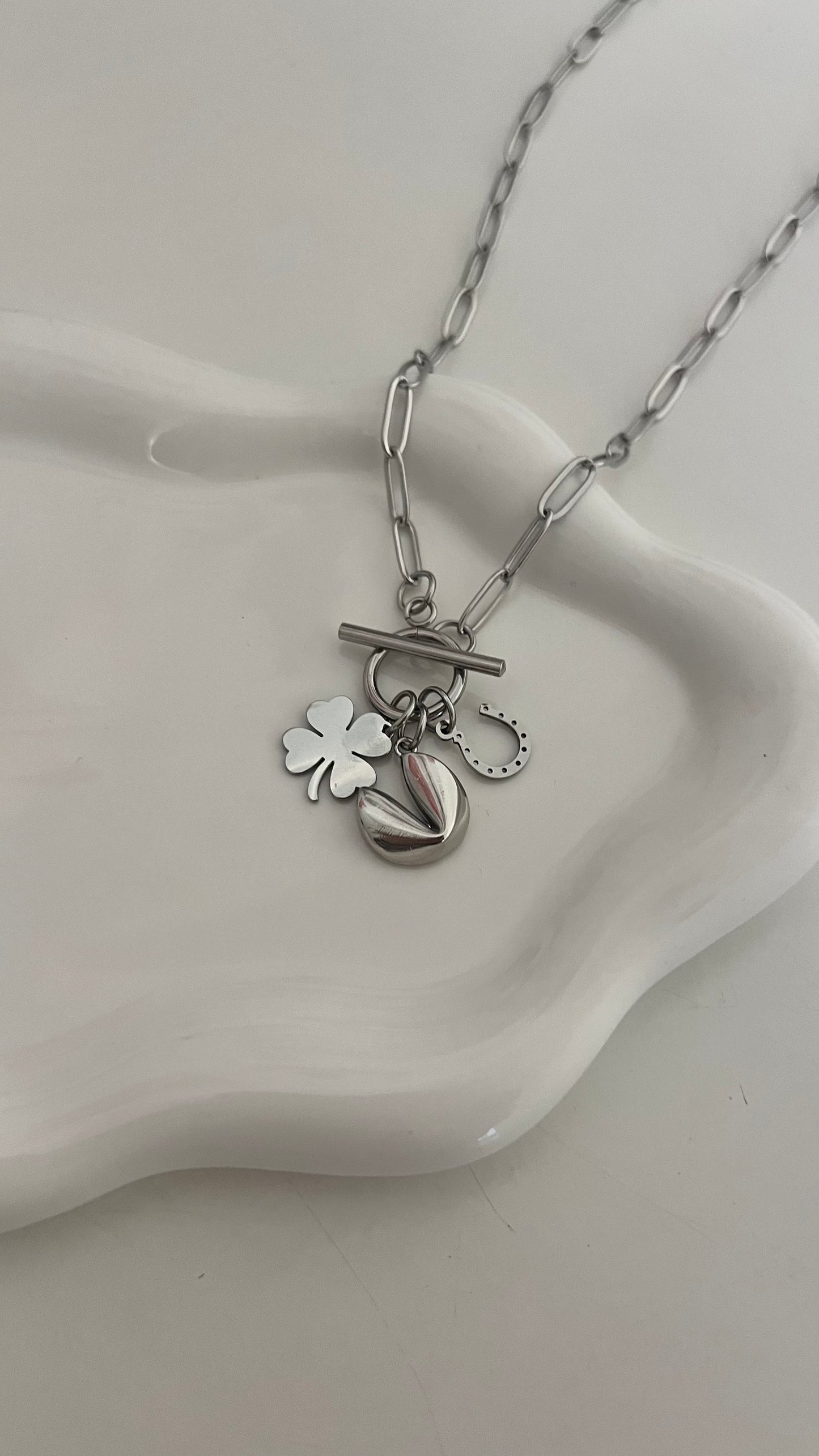 Silver Lucky Charms Necklace