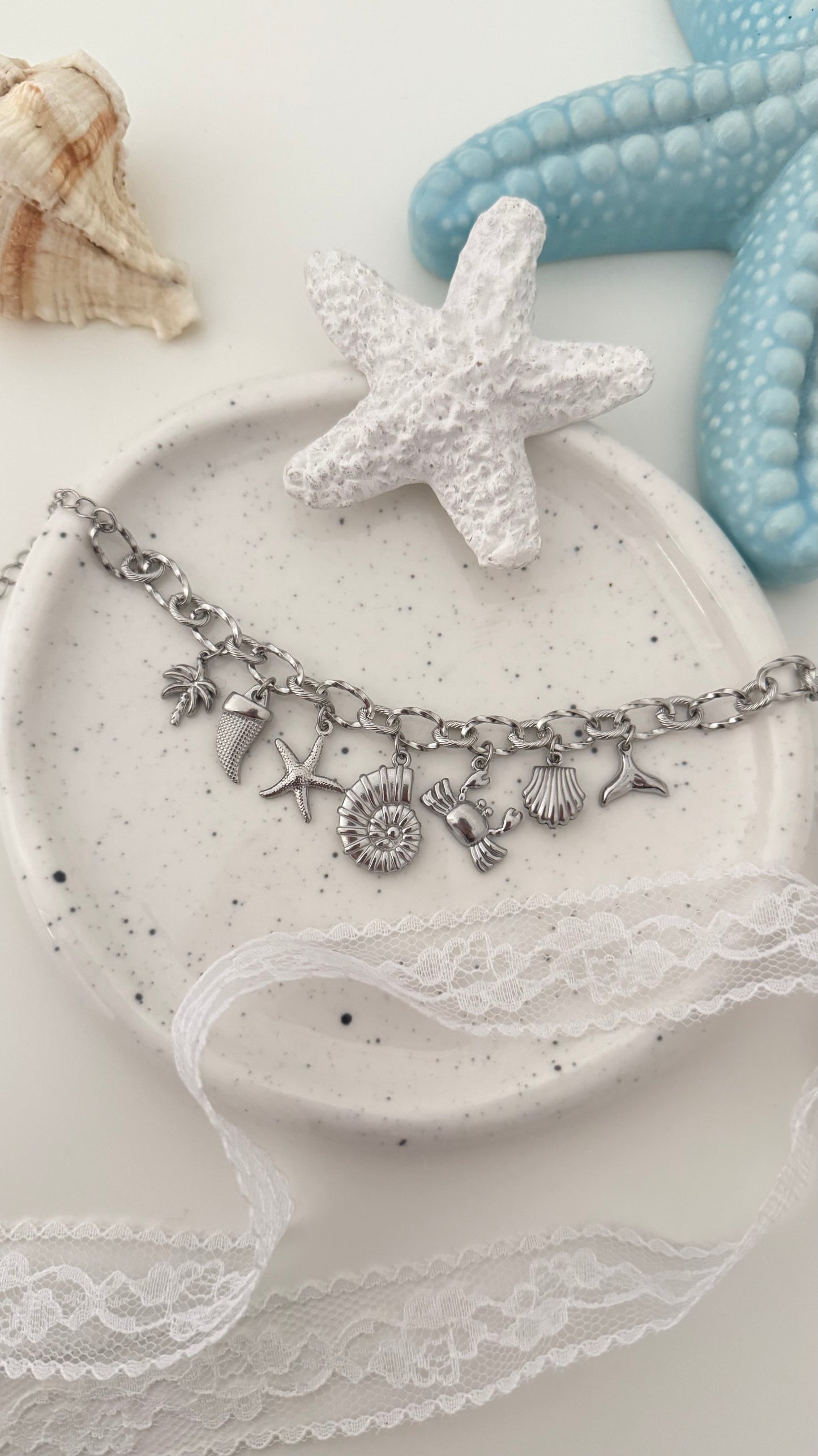 ‘Life’s A Beach’ Silver Charm Bracelet