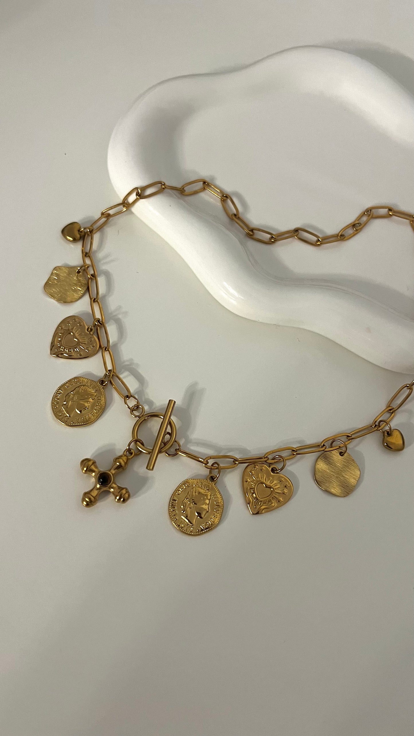Camilla Gold Cross T Bar Necklace