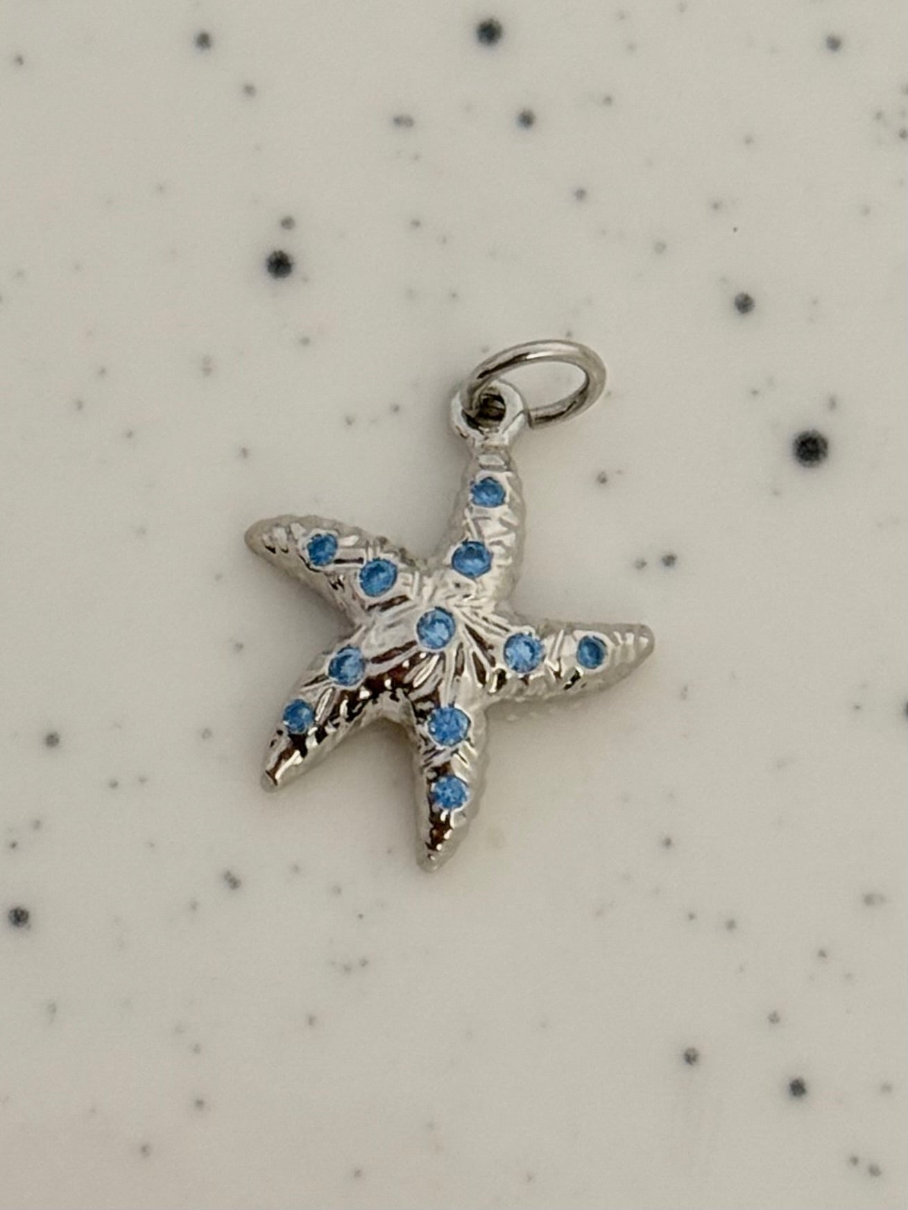 Silver Embellished Starfish Charm
