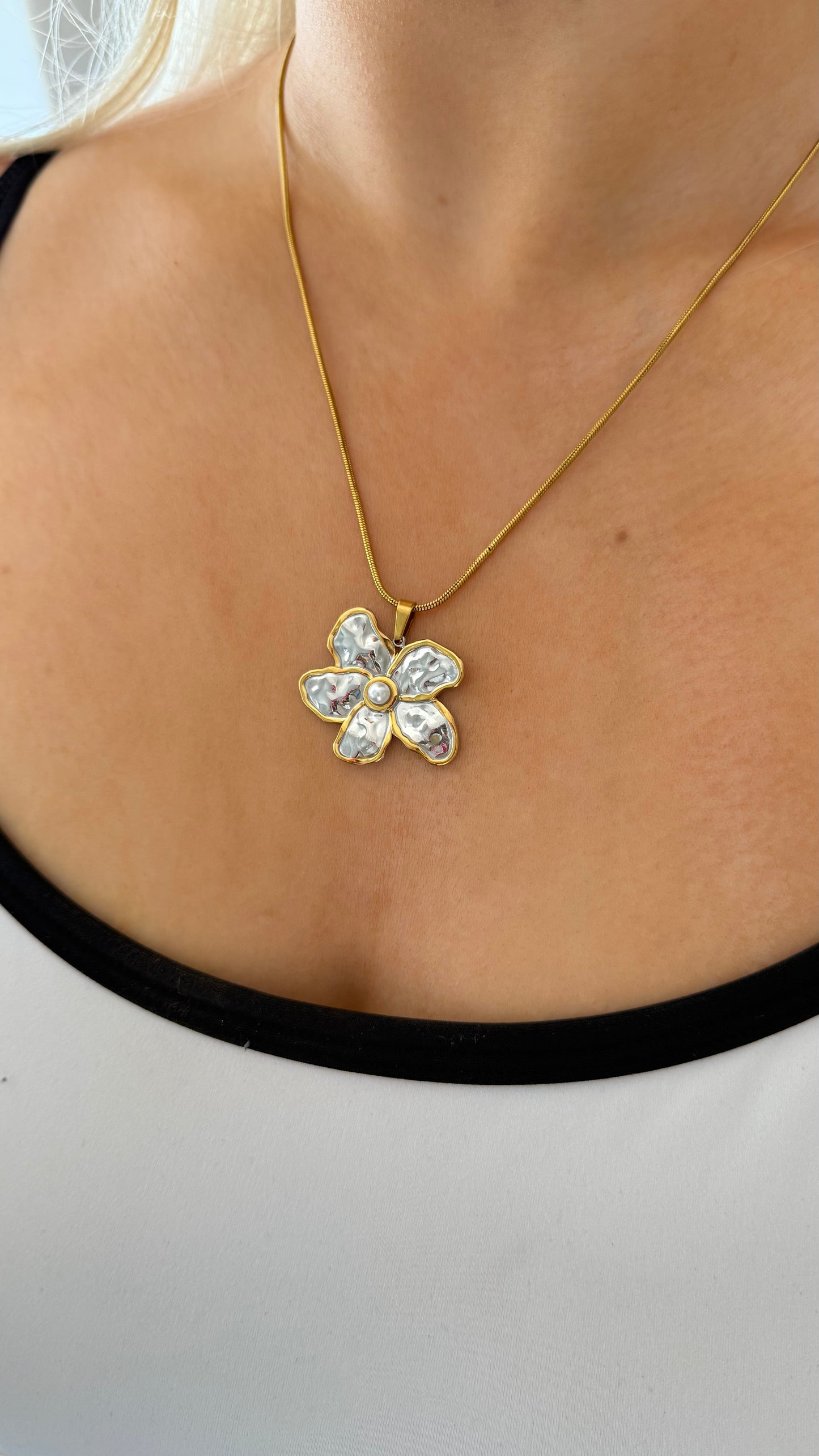 ‘Double Blossom’ Pendant Necklace