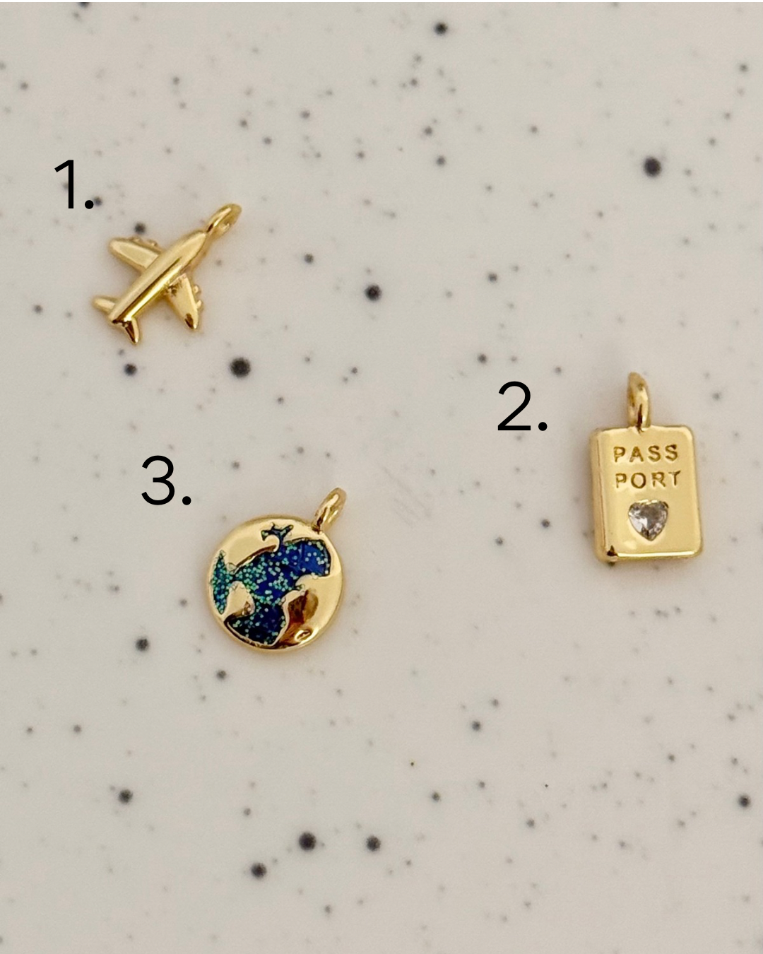 Gold Travel Charms