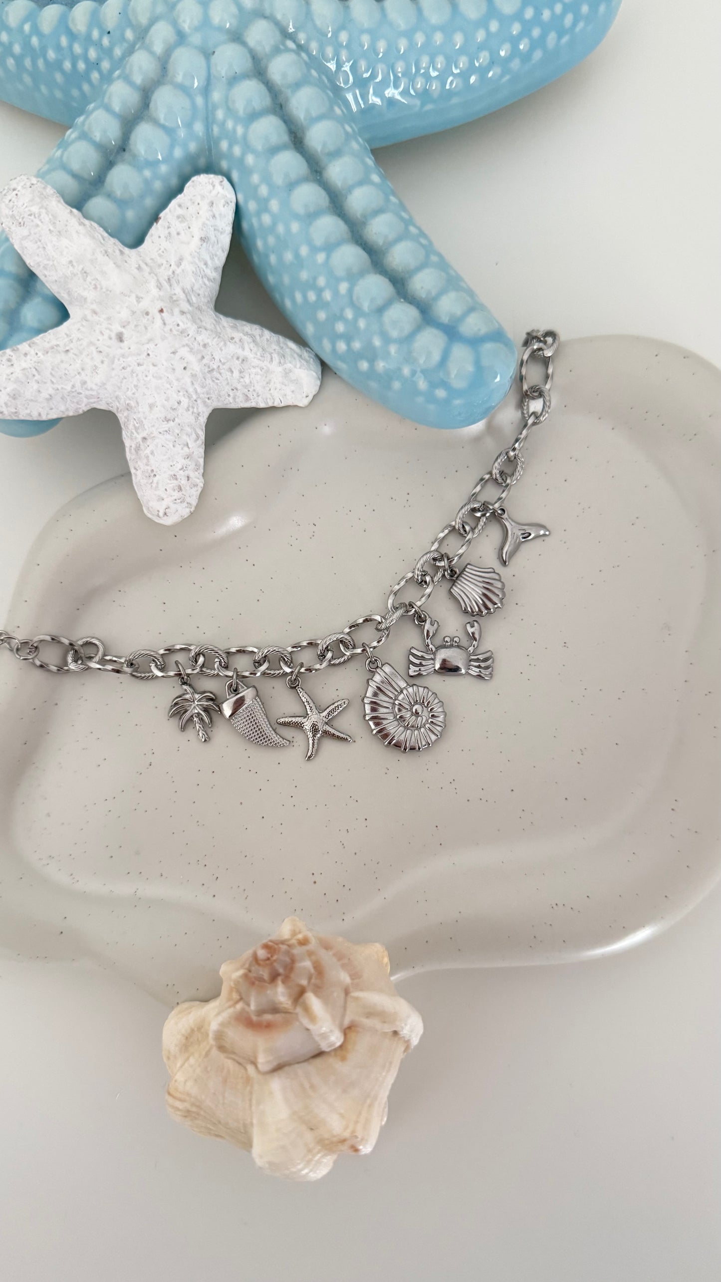 ‘Life’s A Beach’ Silver Charm Necklace