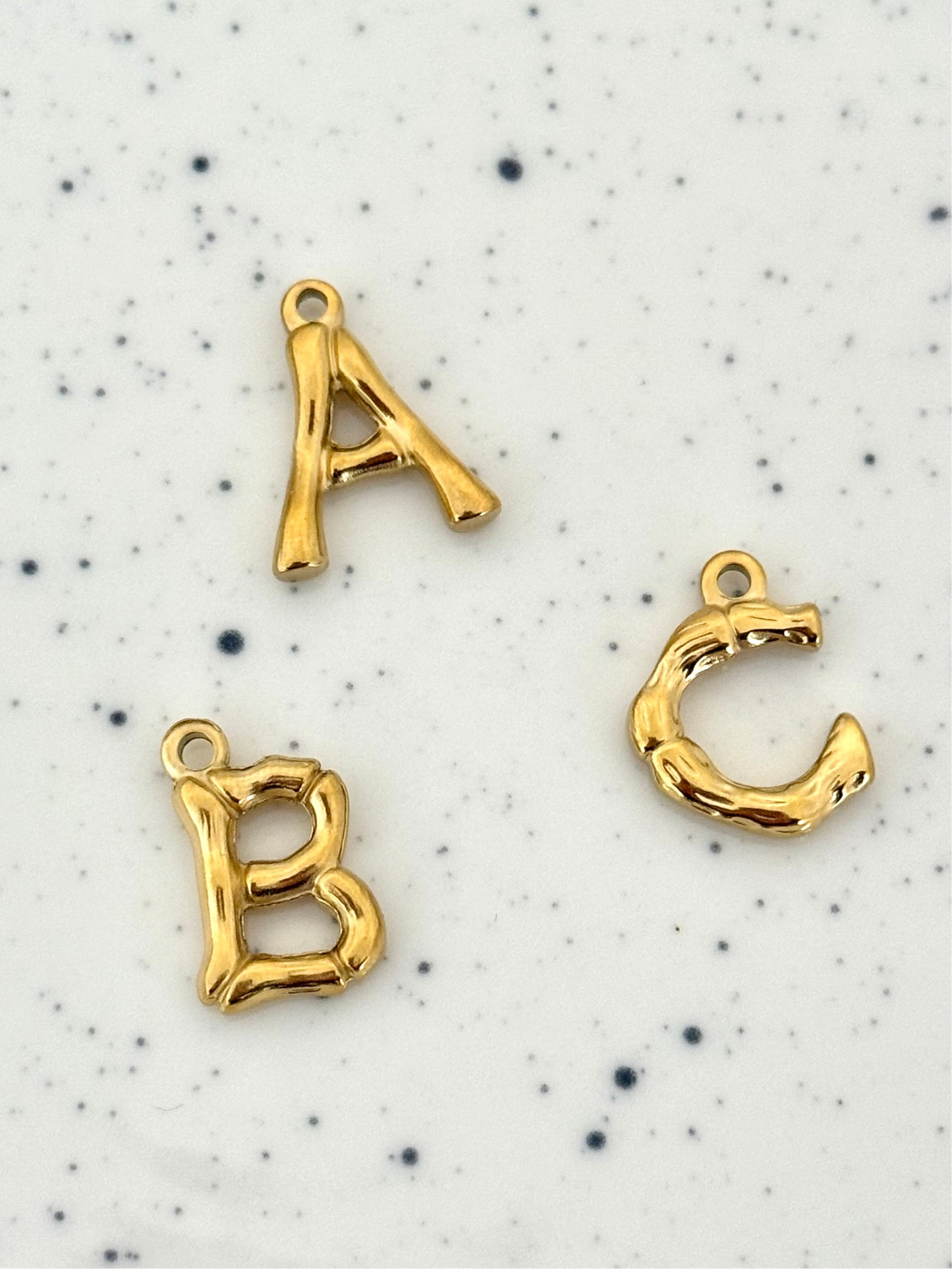 Gold Bamboo A-Z Letter Charms
