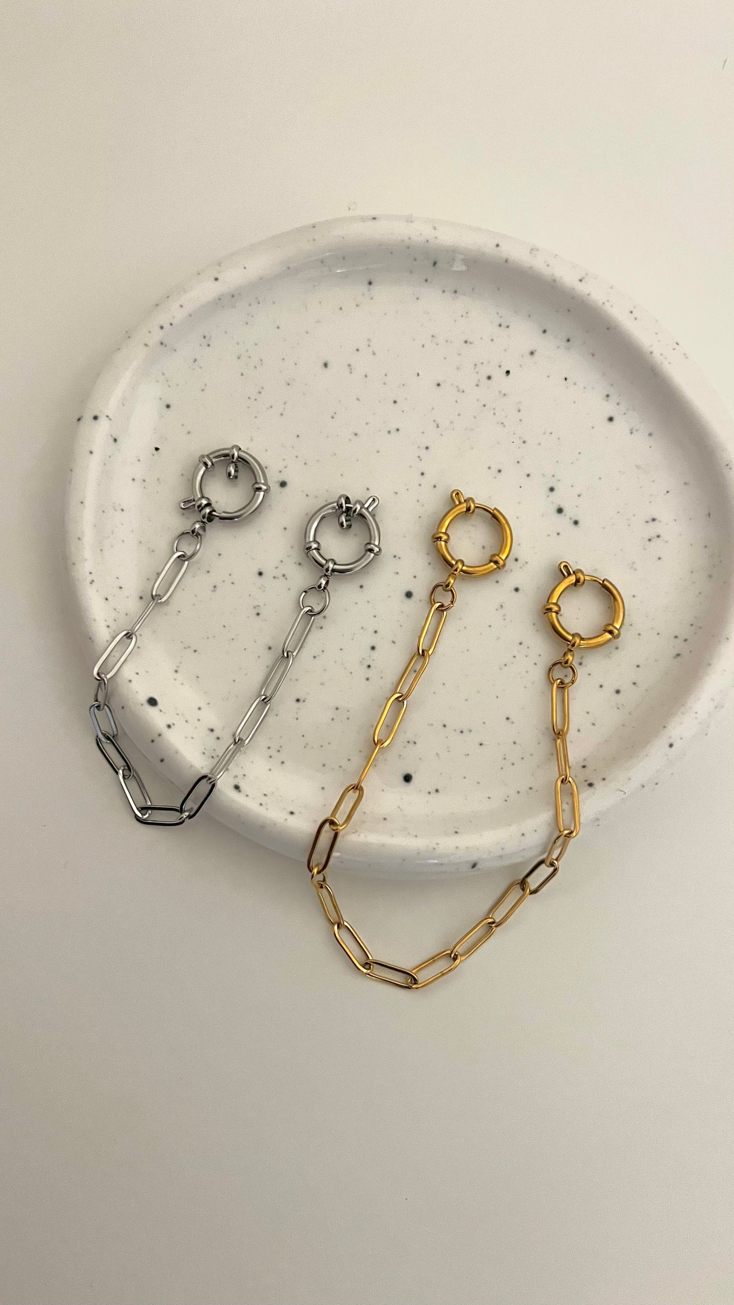 Stainless Steel PaperClip Chain Sailor’s Clasp Bag Charm