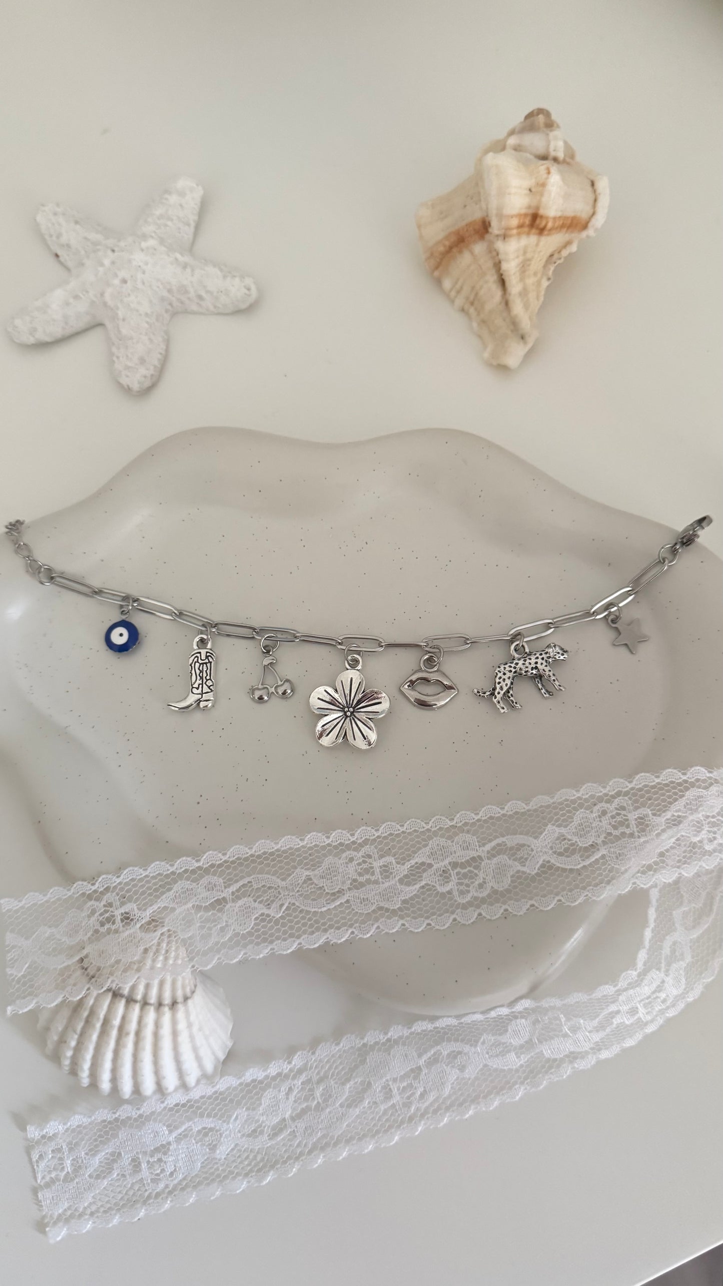 Cutsey Silver Charm Bracelet