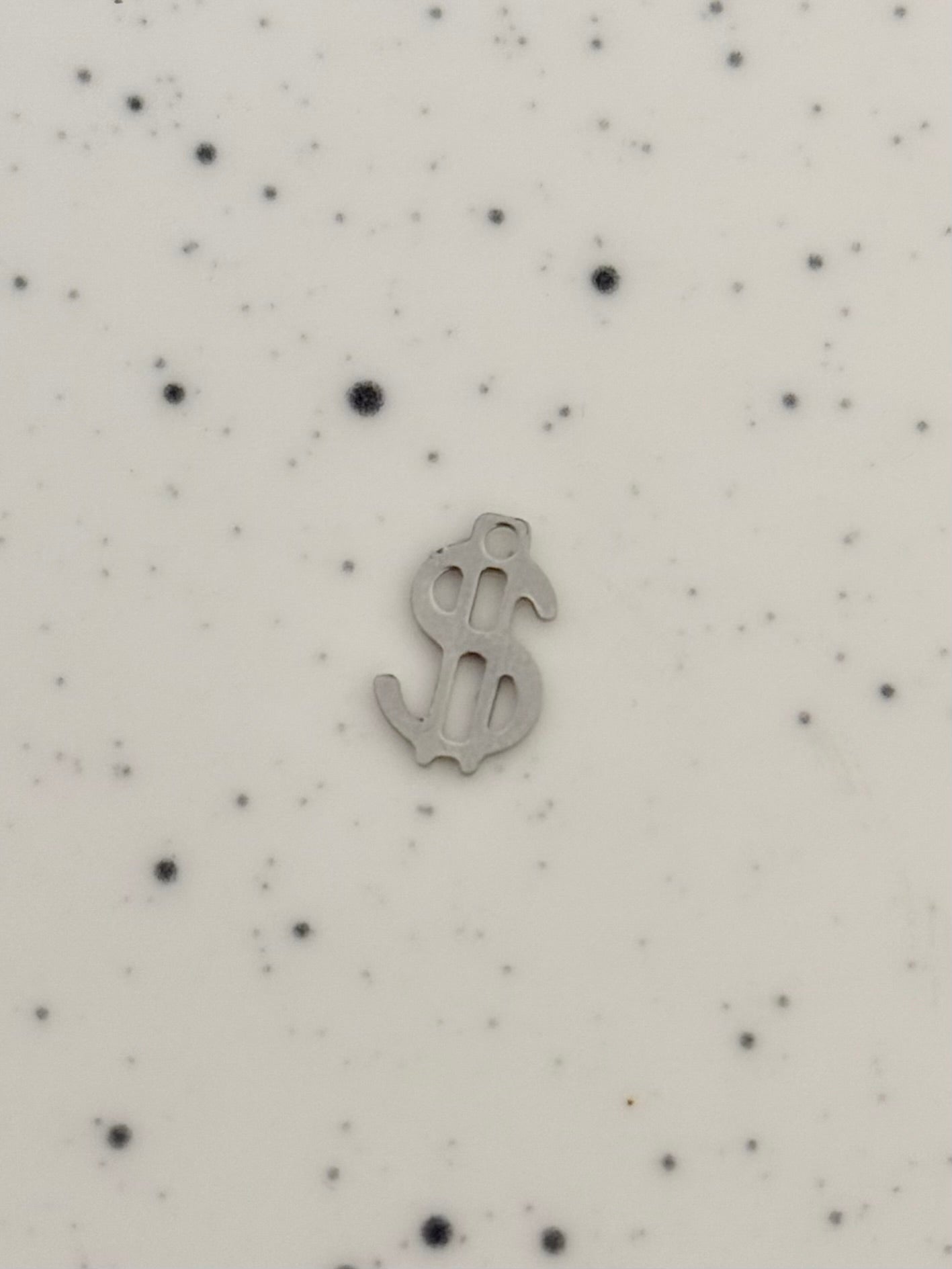Silver Dollar Sign Charm