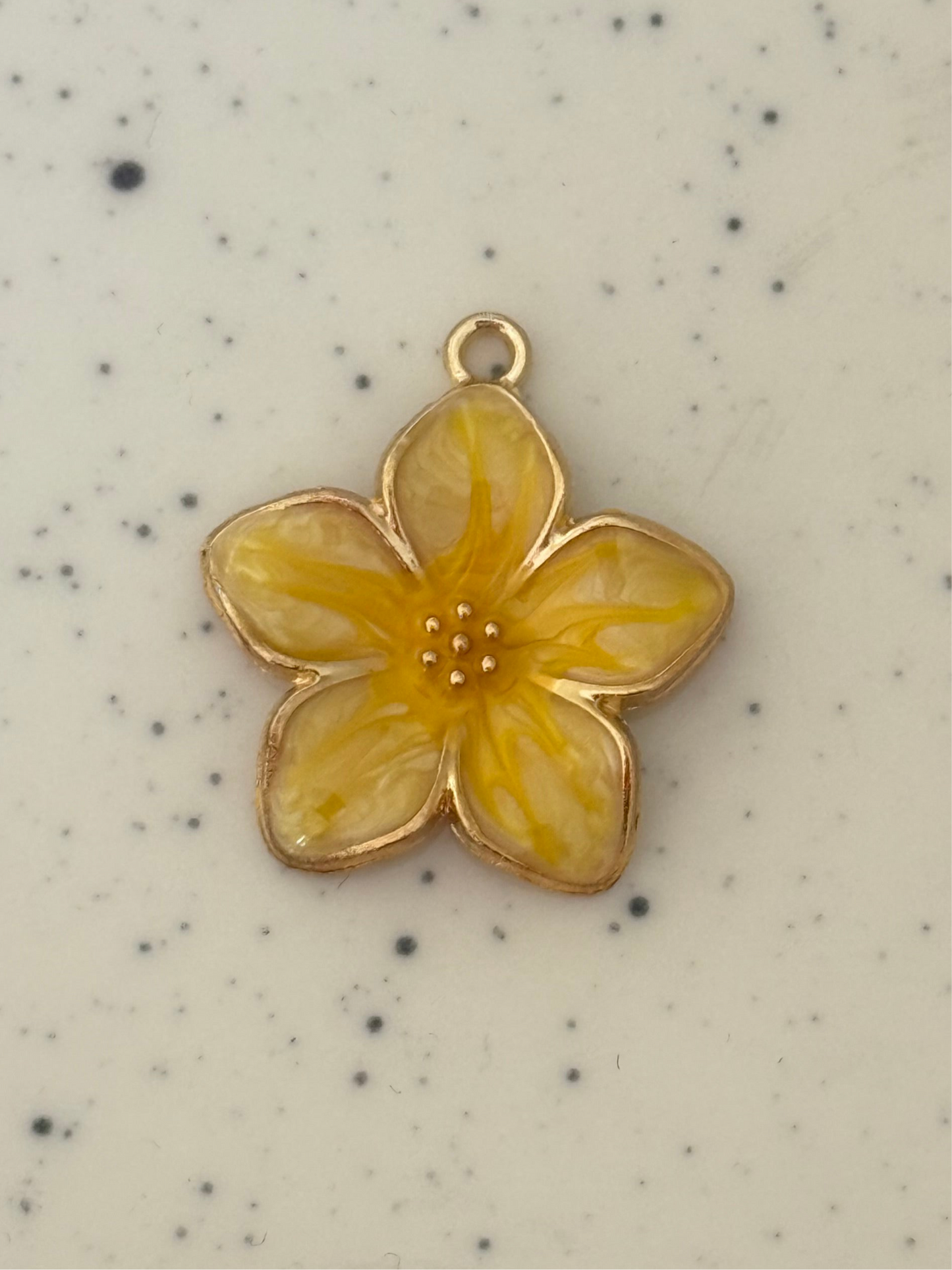 Big Yellow Flower Charm