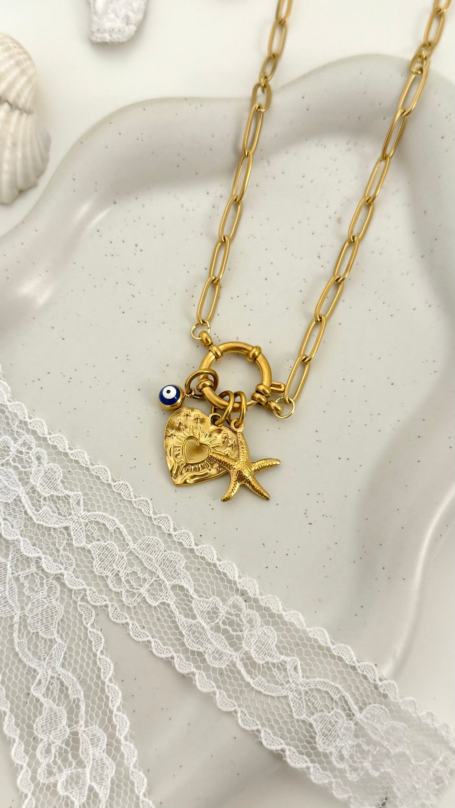 Sailor’s Delight Gold Sailor’s Clasp Charm Necklace