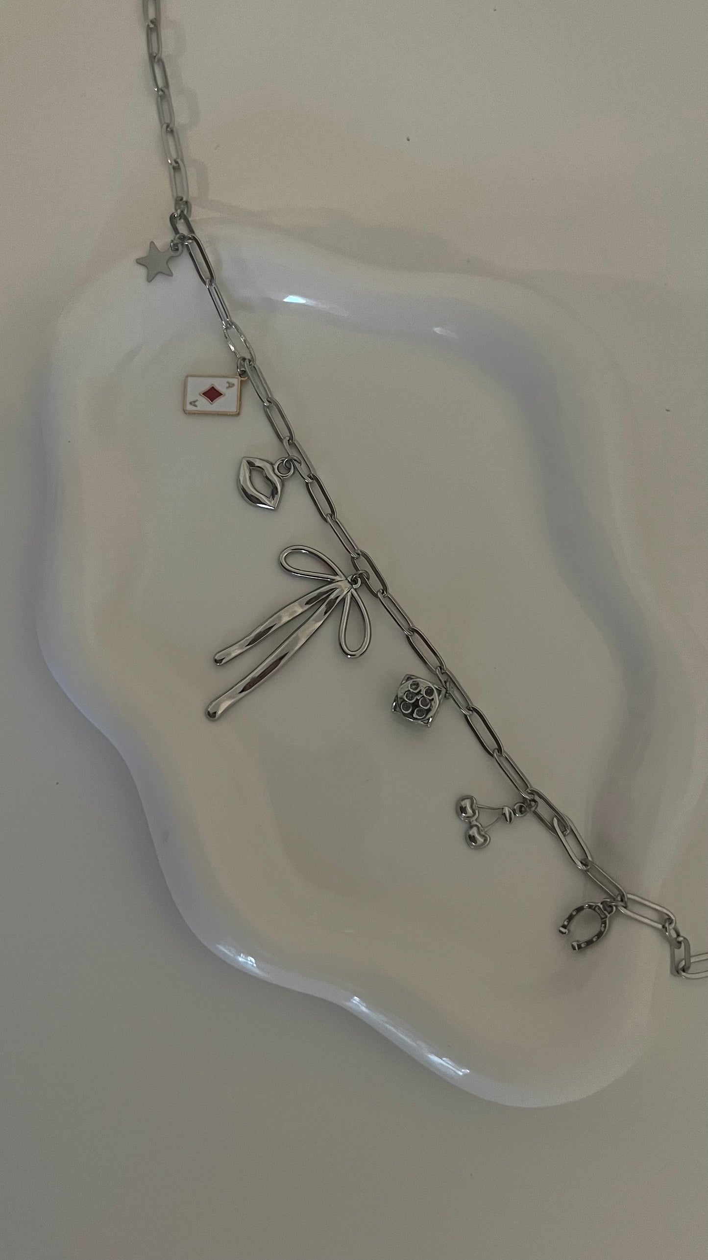 The Girl’s Hit Vegas Silver Charm Necklace