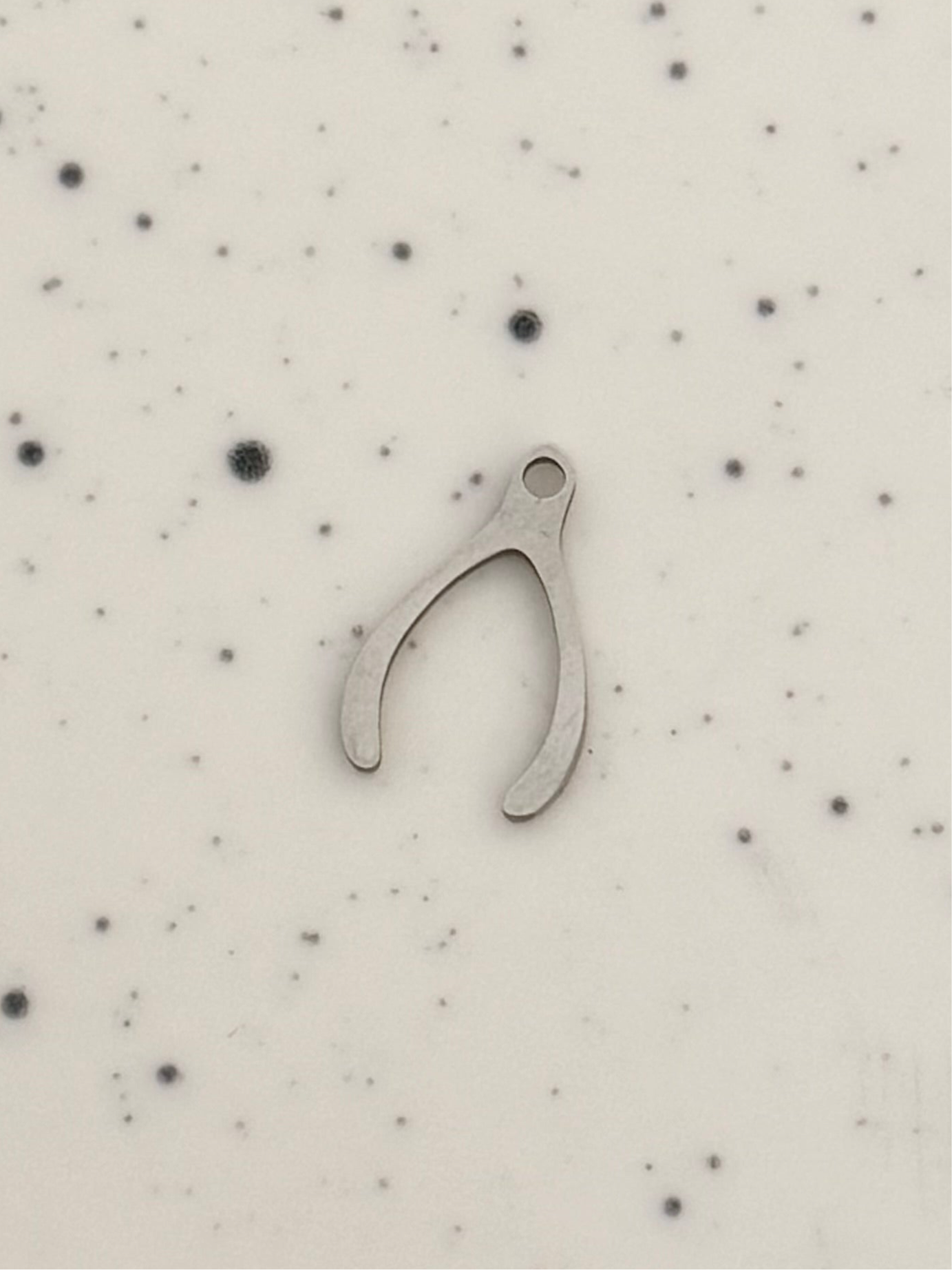Silver Wishbone Charm