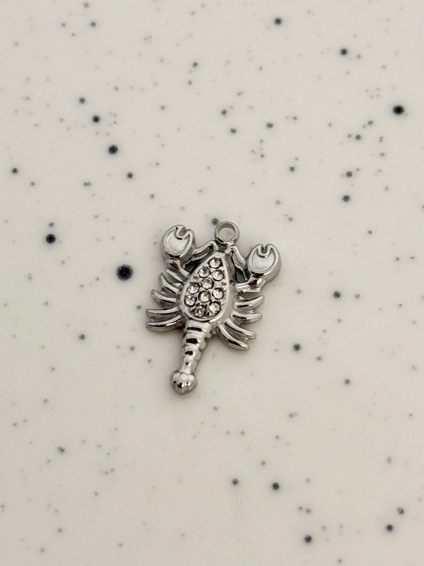 Silver Embellished Lobster Charm