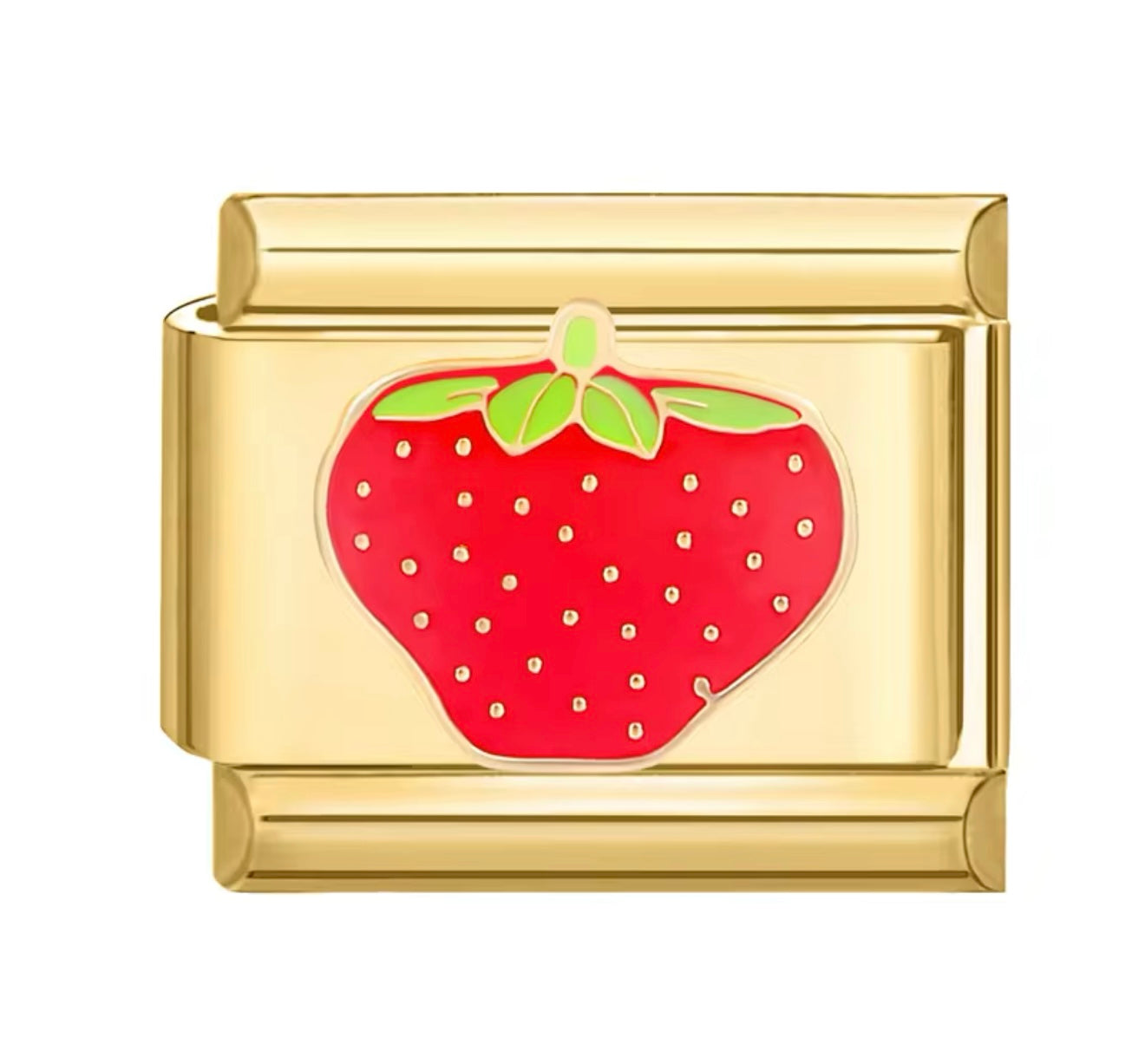 Strawberry Yellow Gold Italian Charm