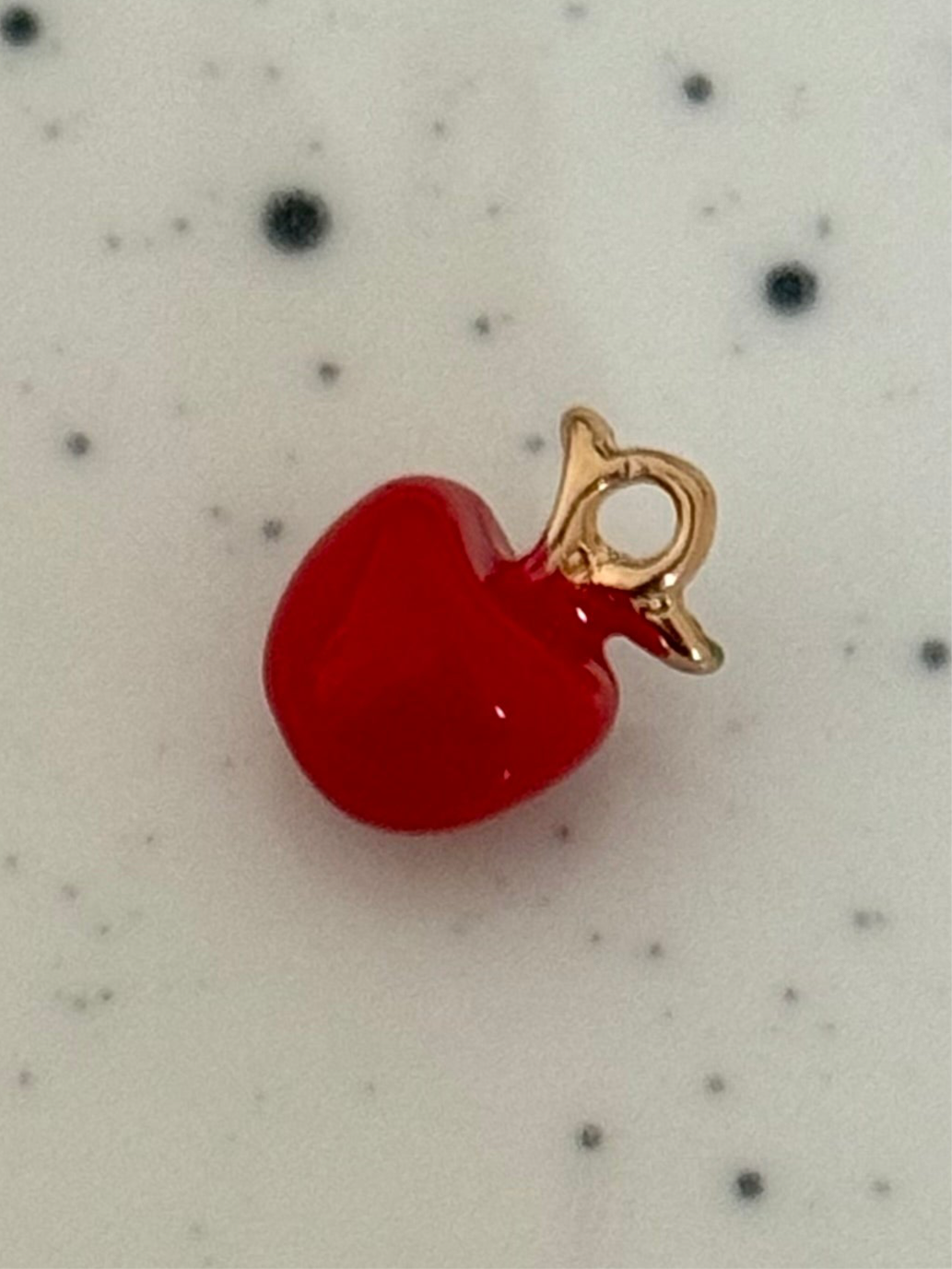 Small Red Apple Gold Charm