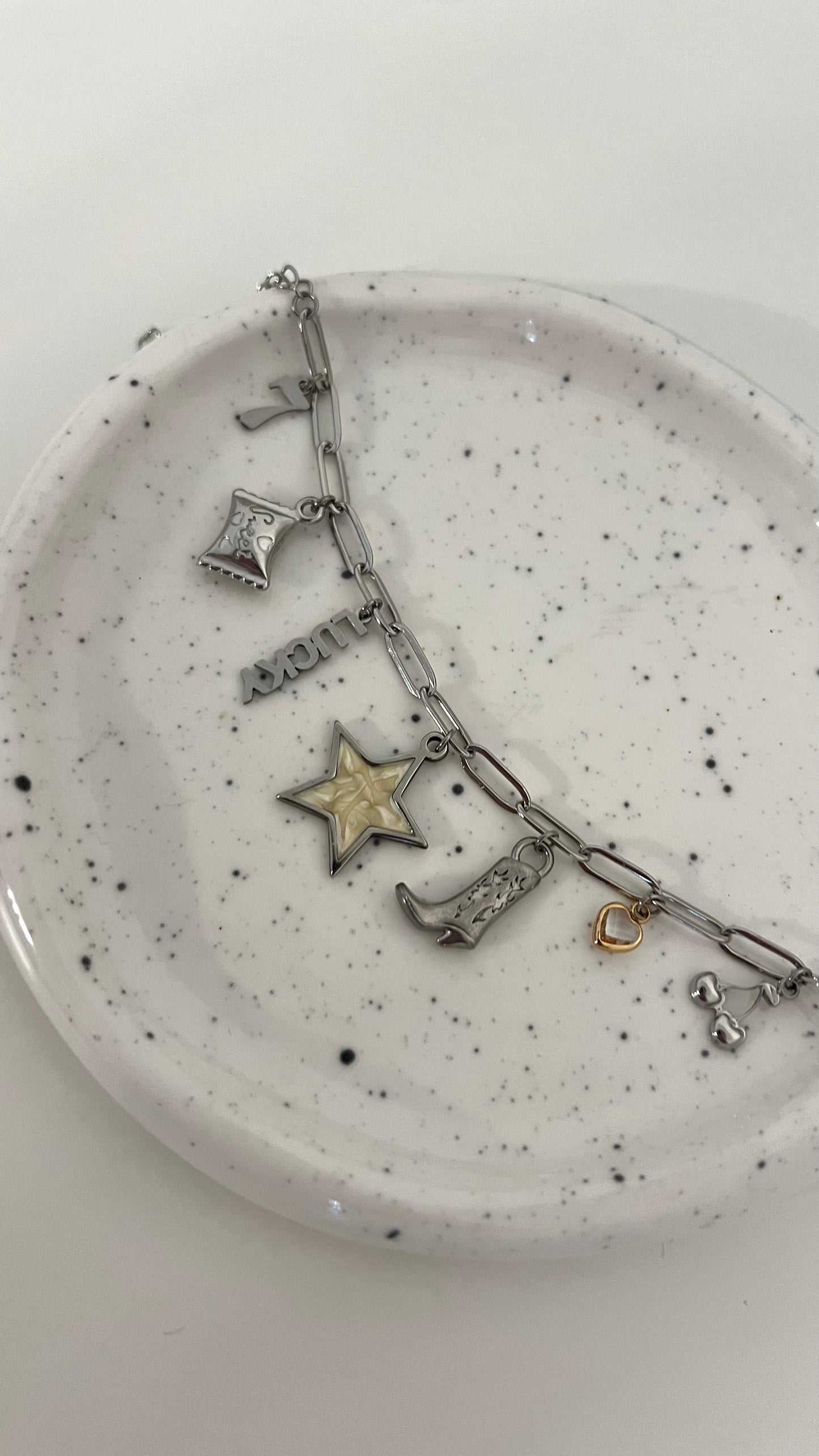 Lucky Me Silver Charm Necklace