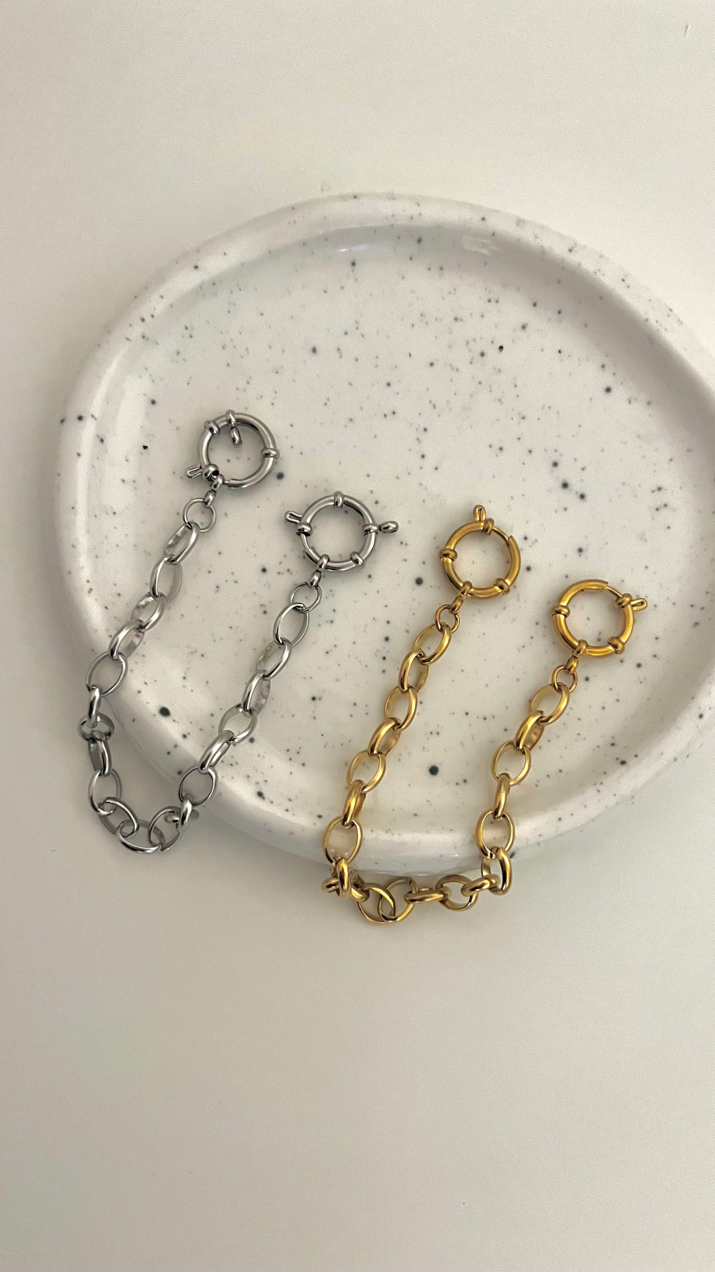 Stainless Steel Oval Chunky Chain Sailor’s Clasp Bag Charm