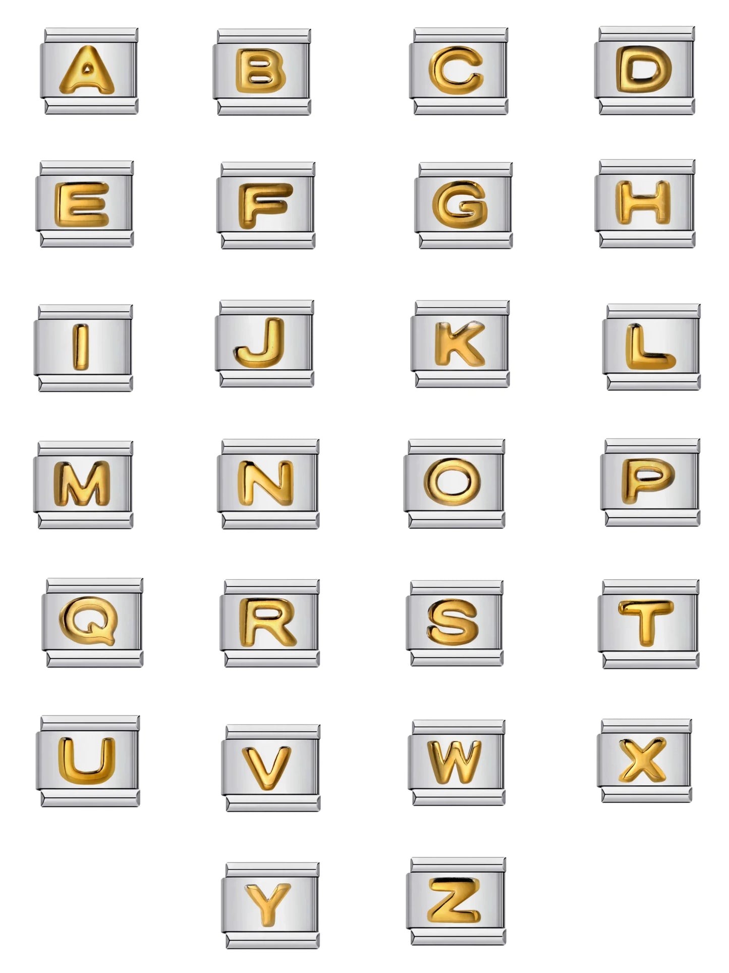 A-Z Silver & Gold Italian Charm