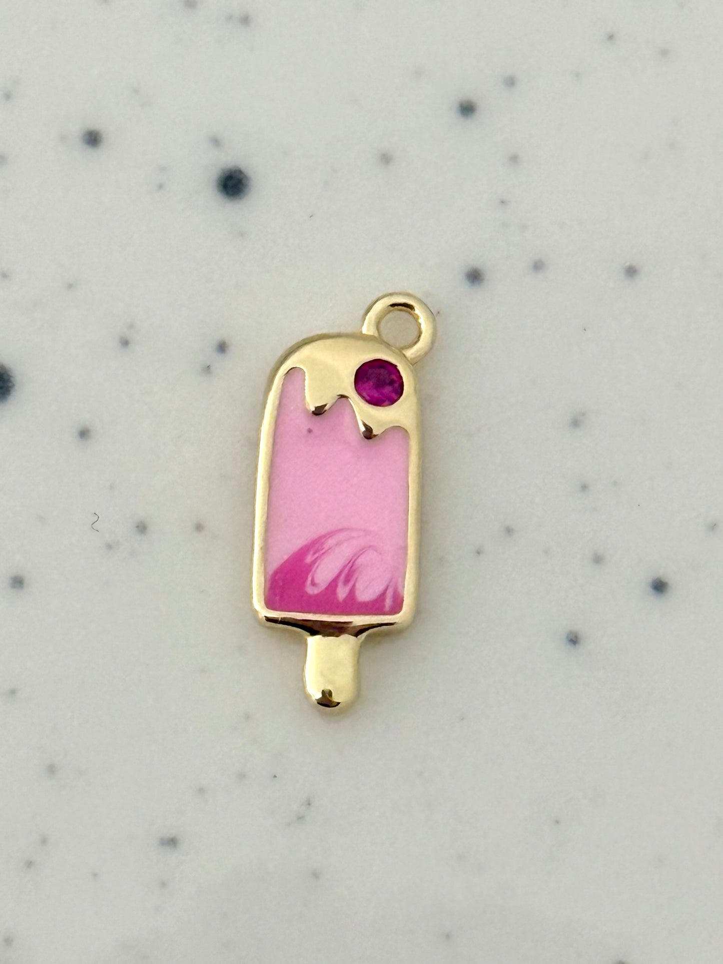 Pink & Gold Ice Lolly Charm