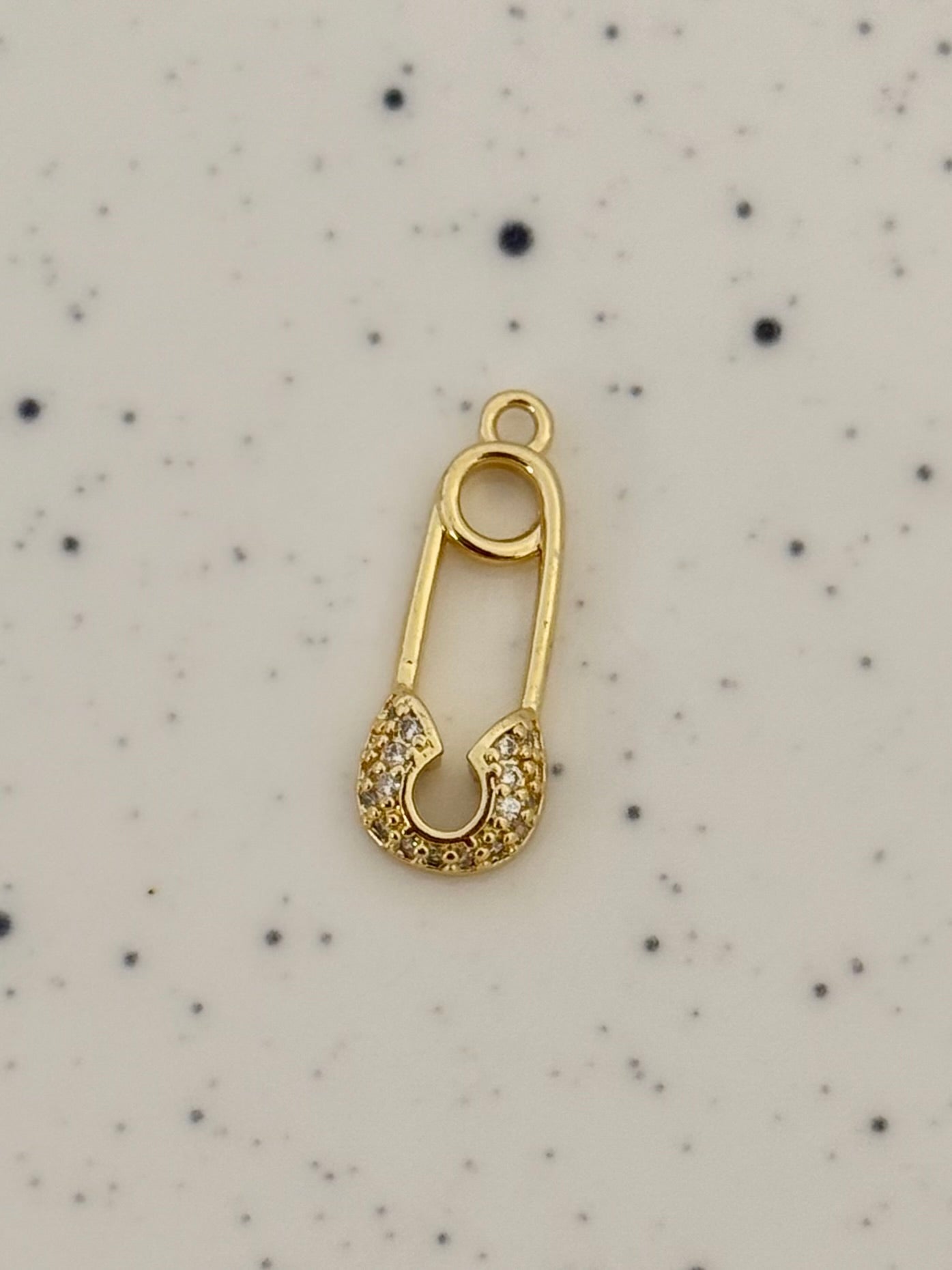 Embellished Paperclip Charm Gold