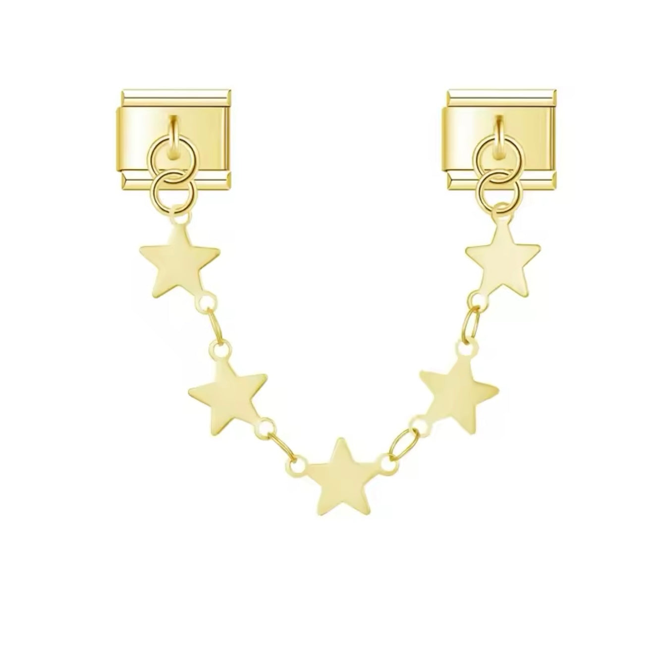 Gold Star Italian Charms with Dangly Chain