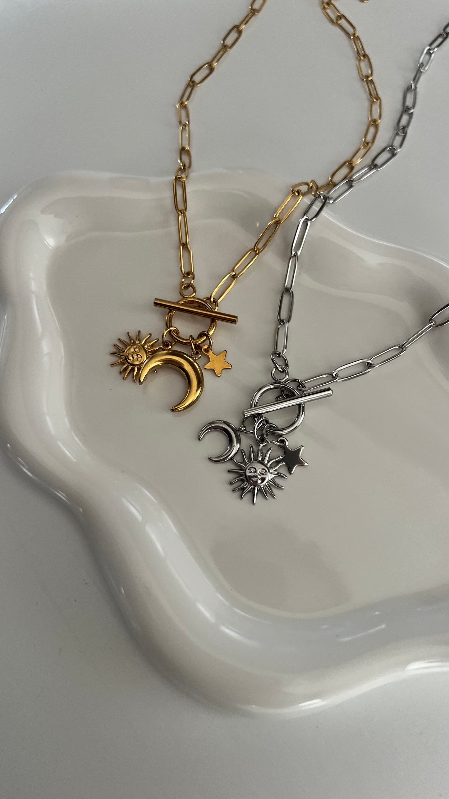 Shooting For The Stars Stainless Steel Charm Necklace