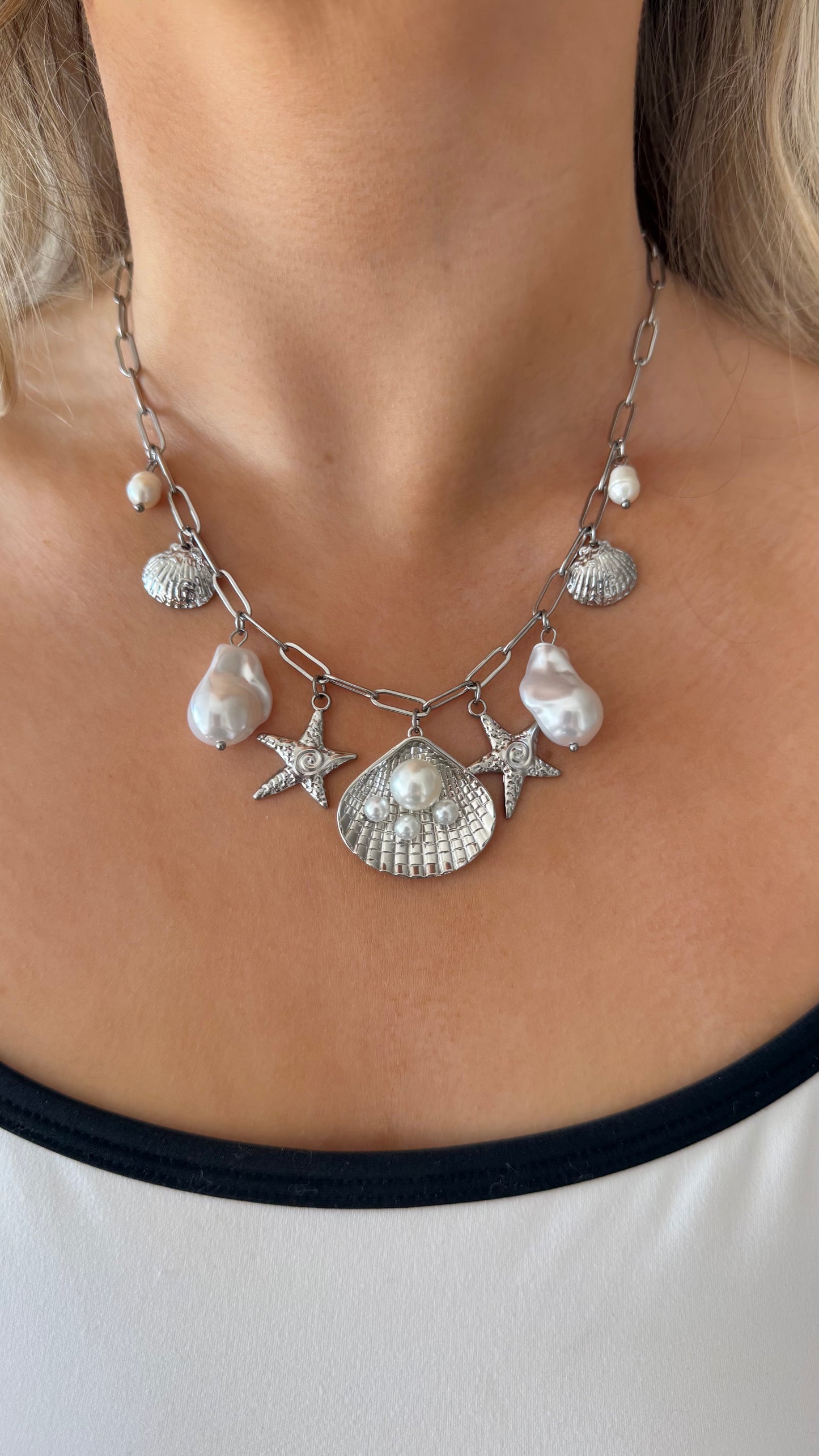 ‘Summer’s Not Over’ Silver Charm Necklace