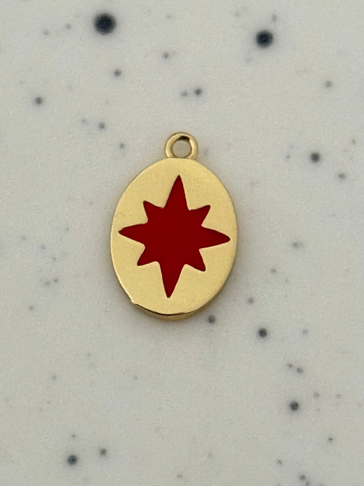 Red & Gold North Star Charm