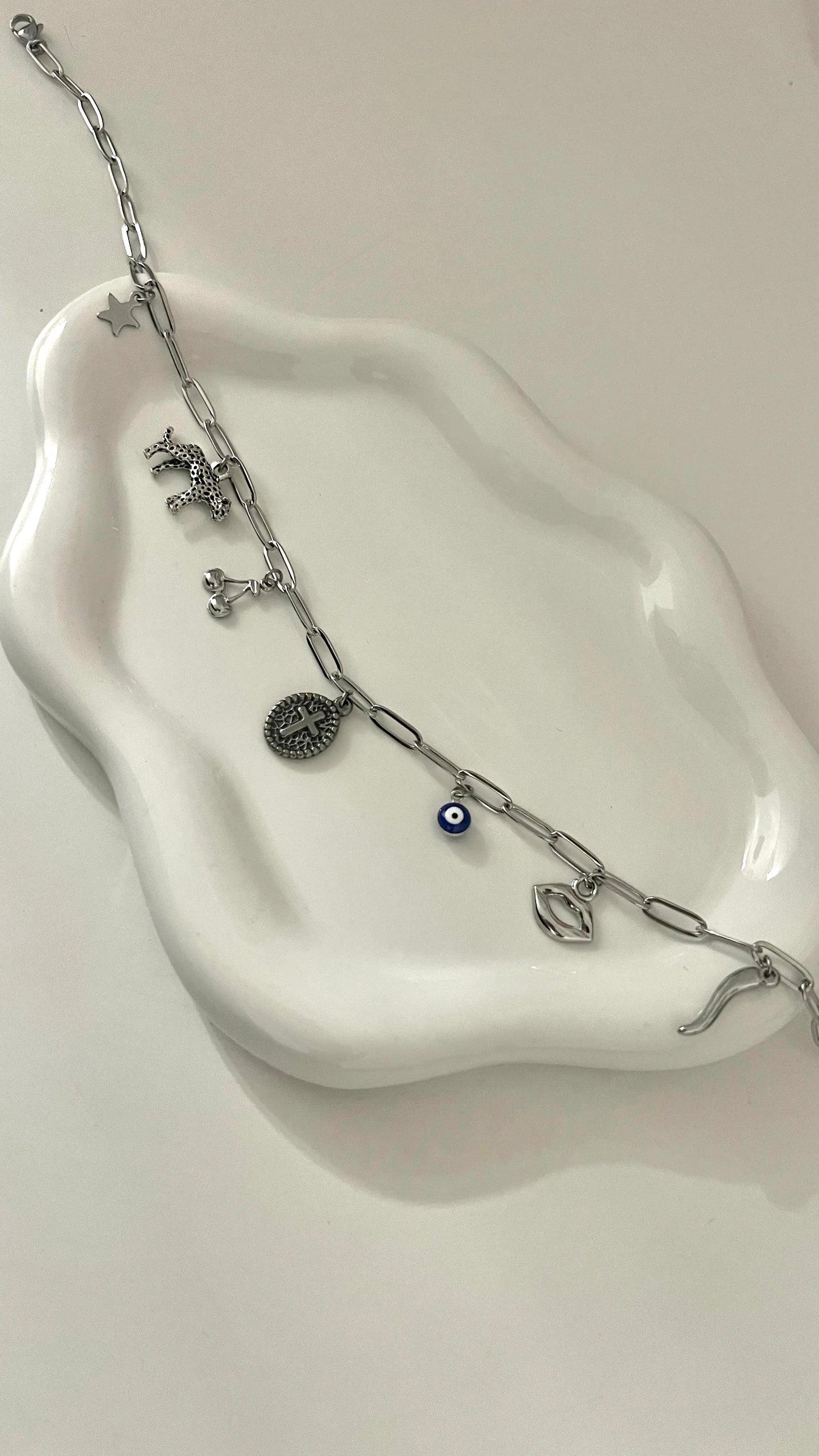 Party Animal Silver Charm Necklace