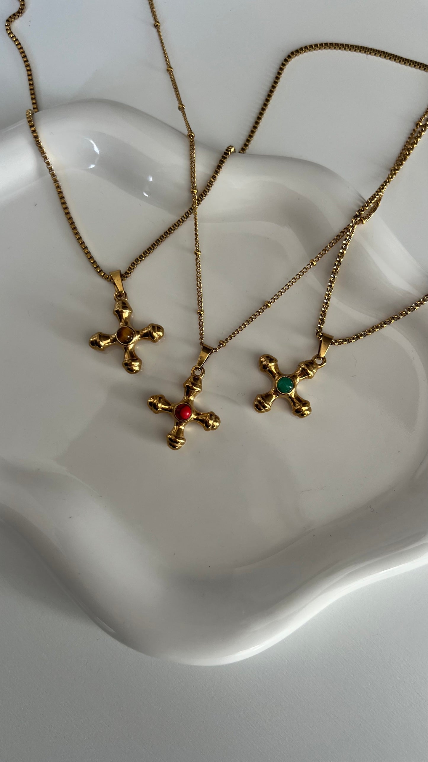 Cross Bar Gold Plated Pendant Necklace