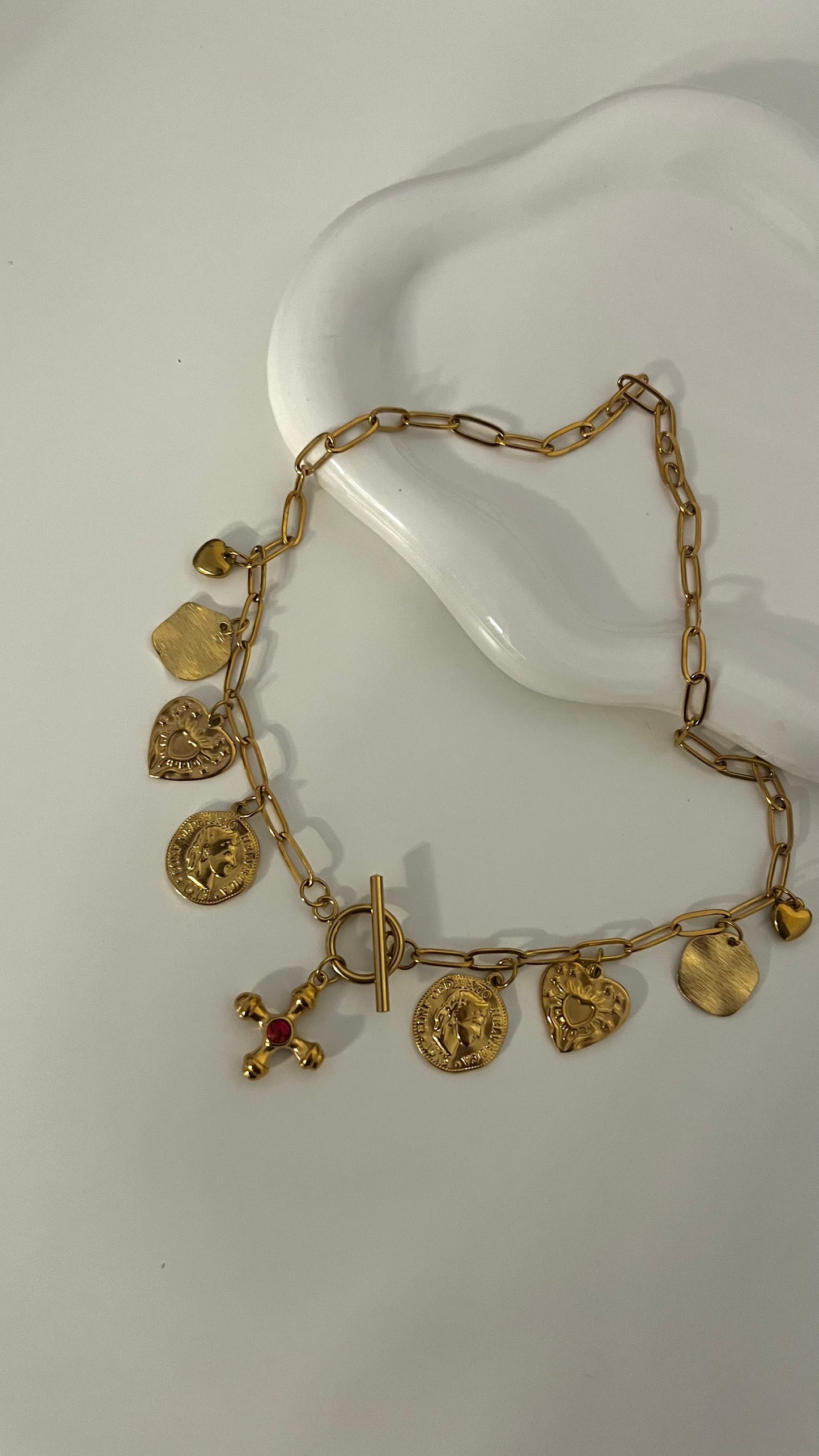 Camilla Gold Cross T Bar Necklace