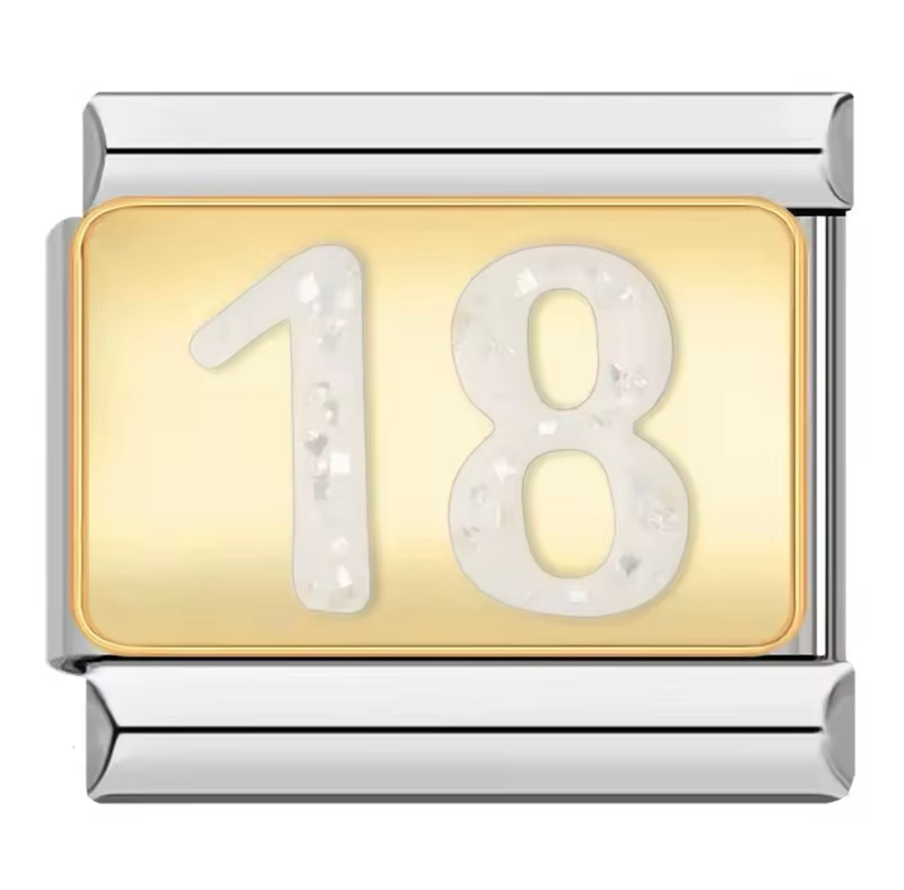 ‘18’ Silver Italian Charm