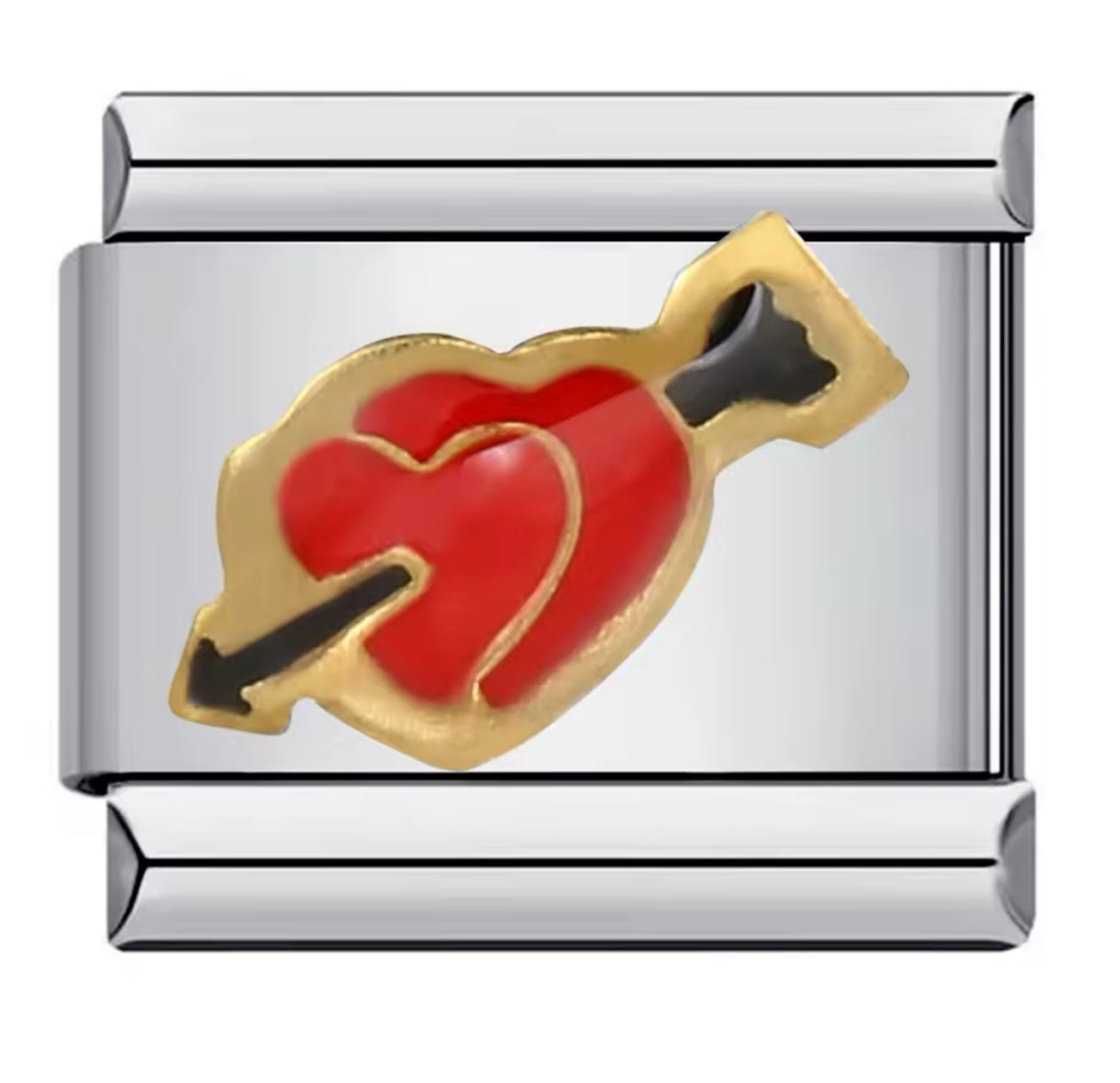 Cupid’s Heart, Silver Italian Charm