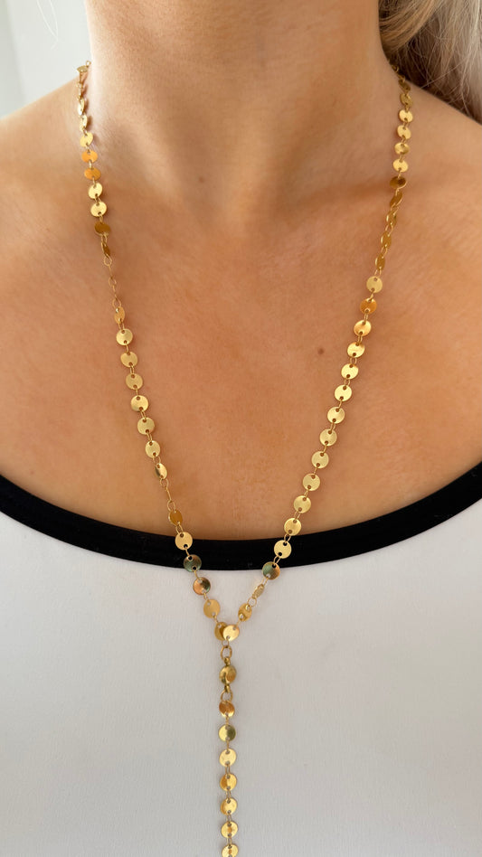 Sexy Gold Sequin Affect Stacking Necklace