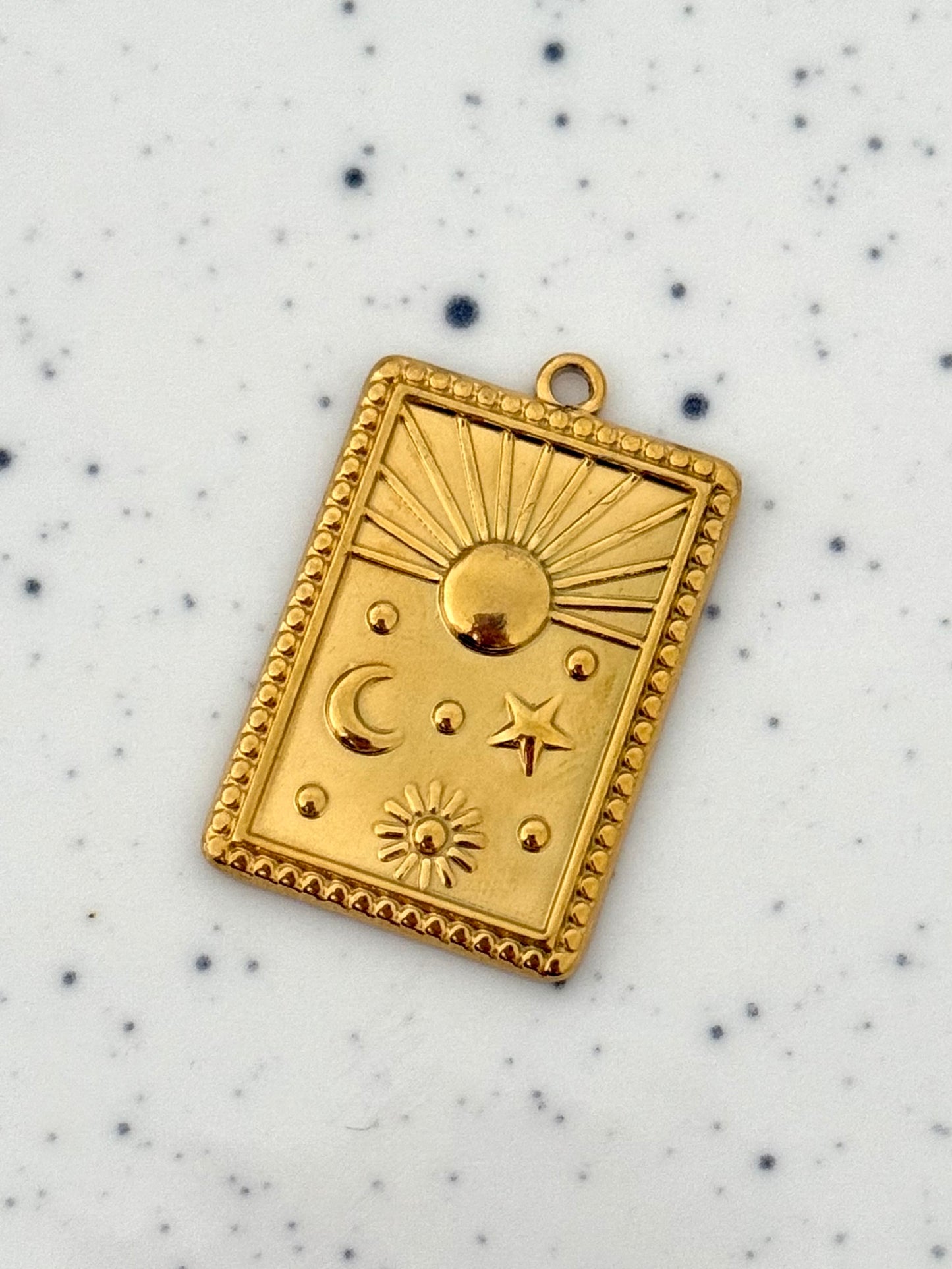 Gold Tarot Card Charm