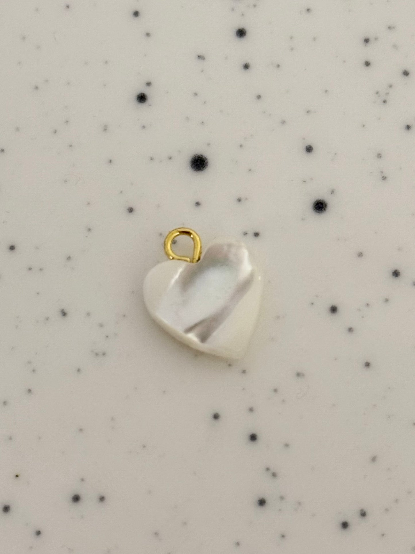 Natural Freshwater Shell Heart Shaped Charm
