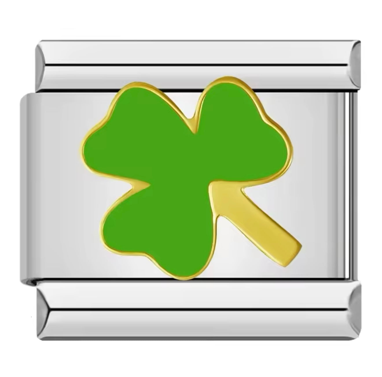 Lucky Clover Silver Italian Charm