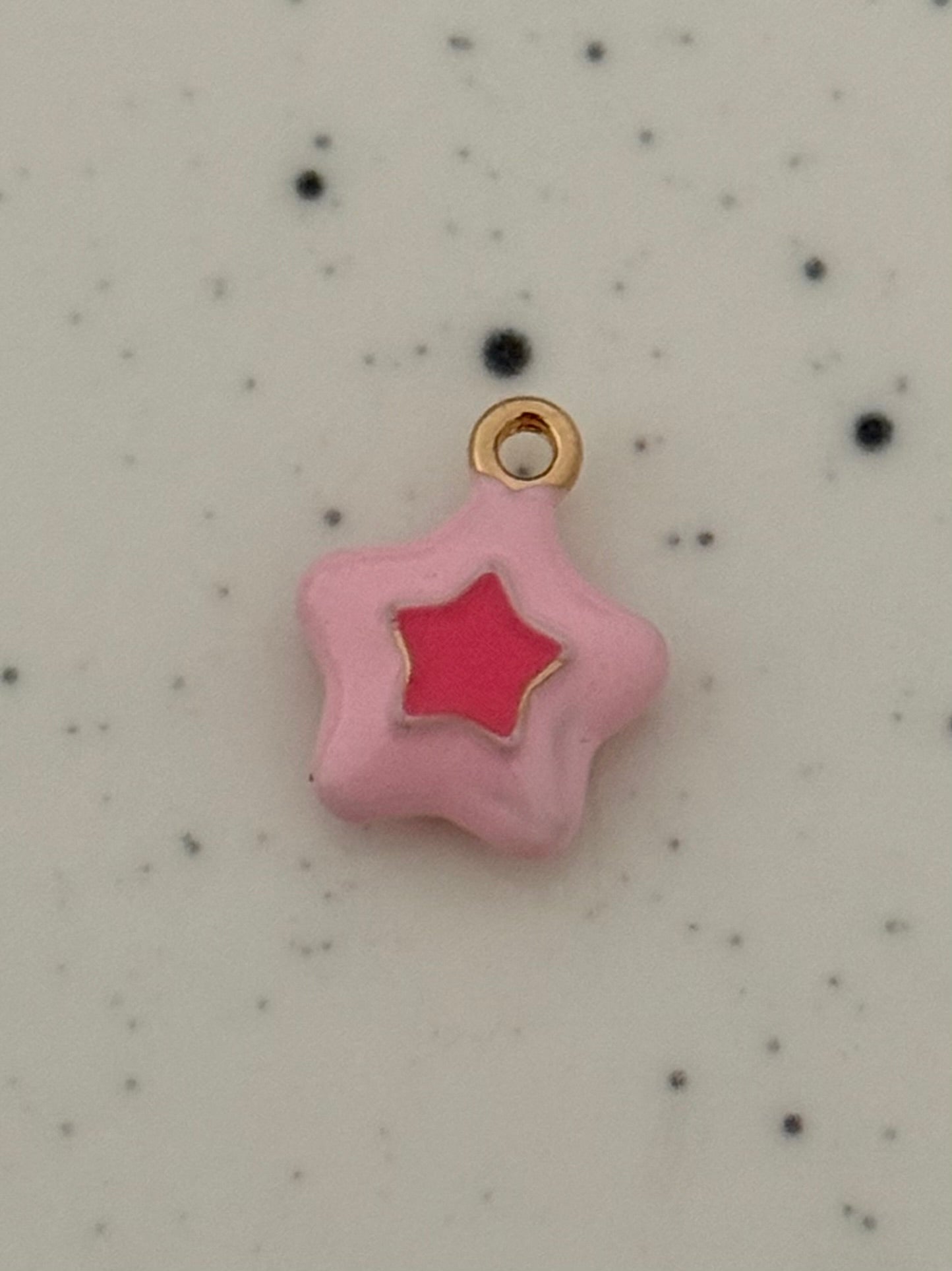 Pink & Gold Star Charm
