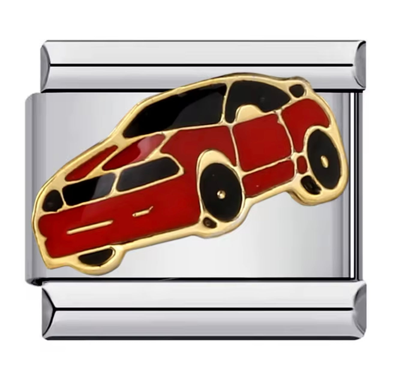 Red Racing Car, Silver Italian Charm