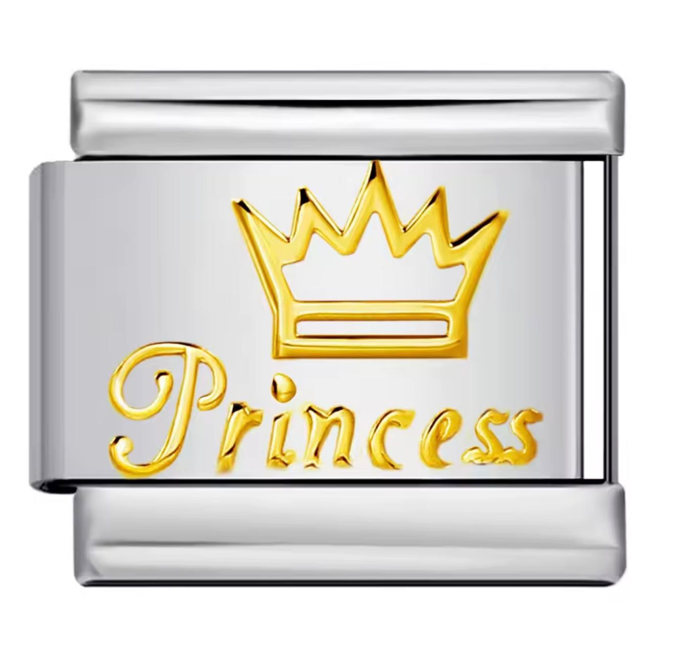 Gold Princess Silver Italian Charm