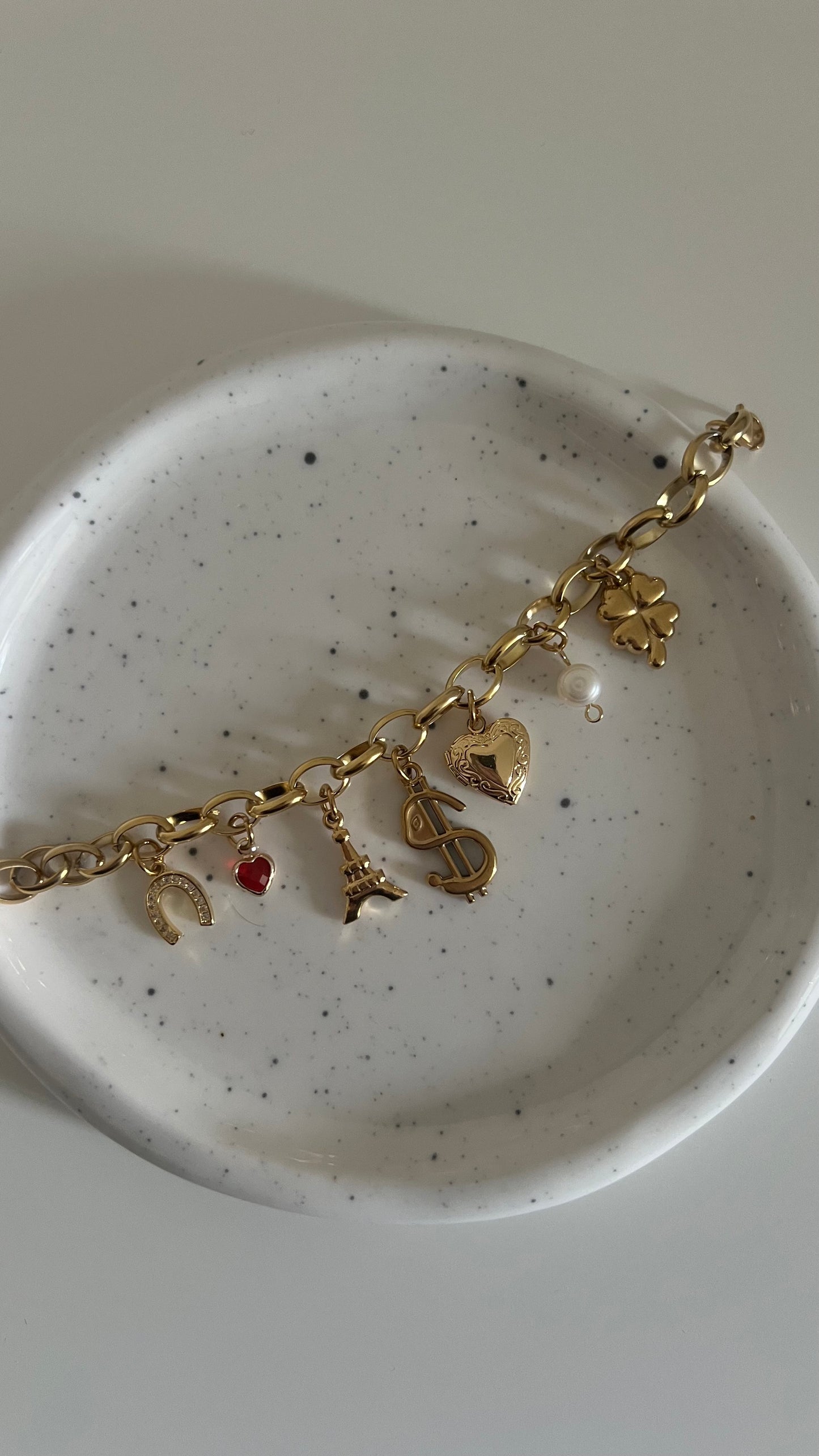 I Am A Rich Girl Gold Charm Bracelet