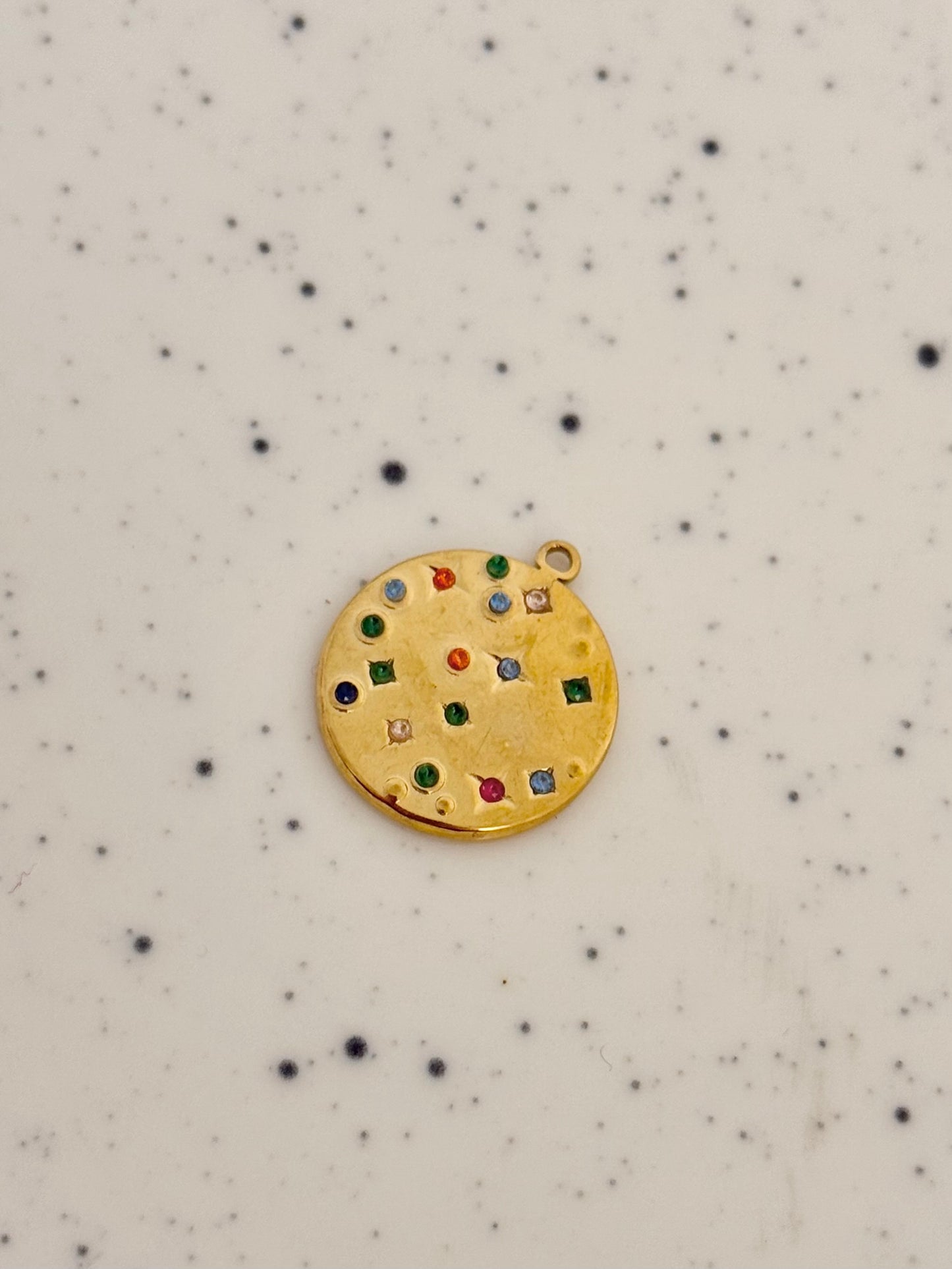 Embellished Colourful Circle Pendant