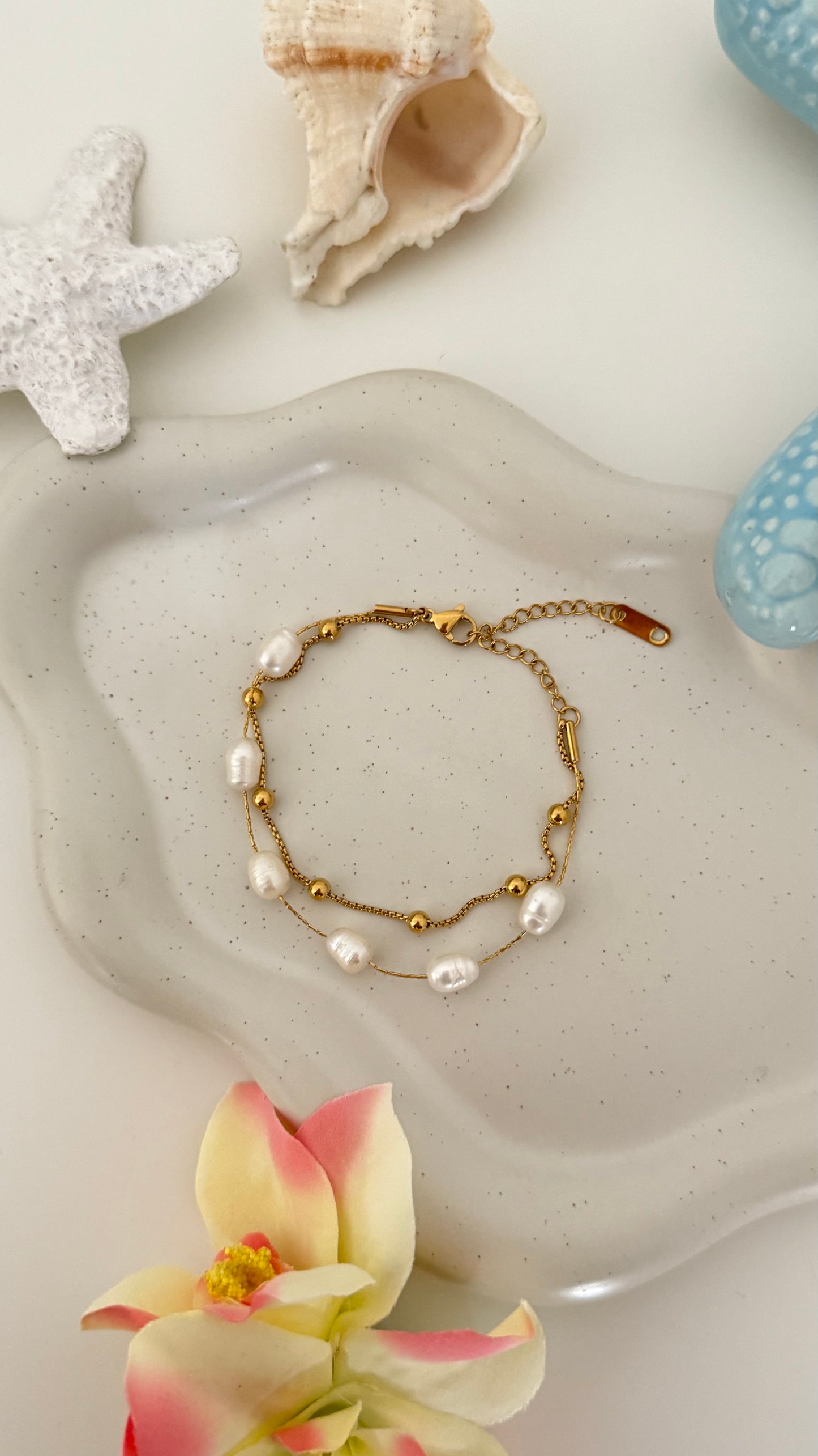FreshWater Pearl Beaded Double Stack Bracelet