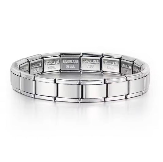 Silver Stainless Steel Italian Bracelet