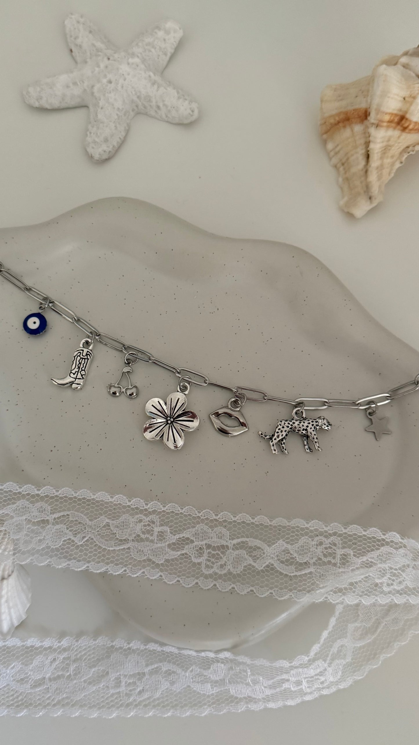 Cutesy Silver Charm Necklace