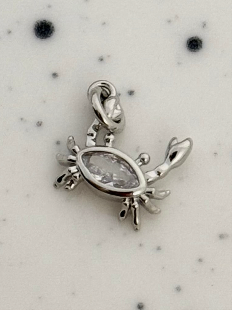 Tiny Silver Crab Charm