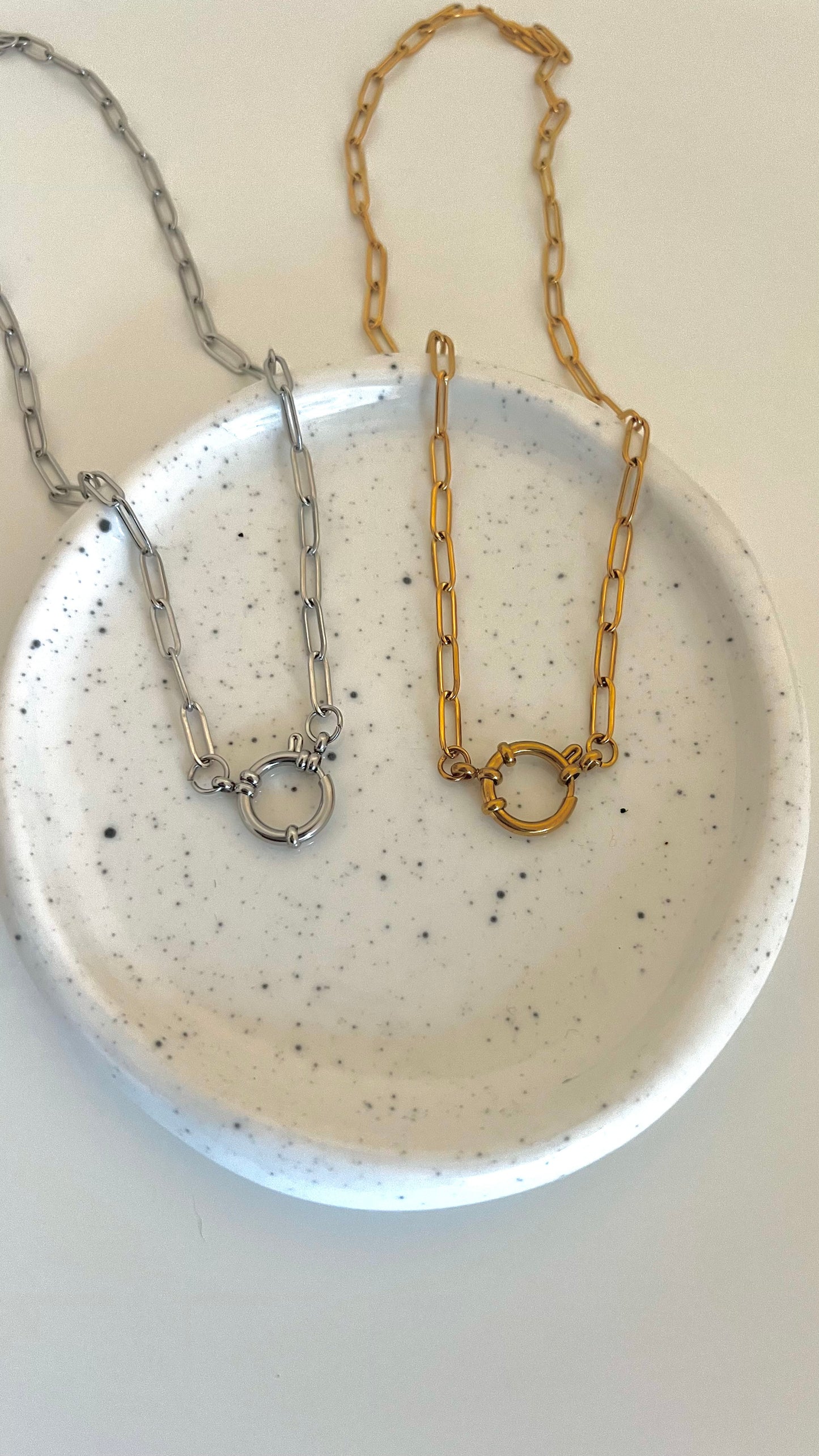 Stainless Steel Sailor’s Clasp PaperClip Necklace Chain