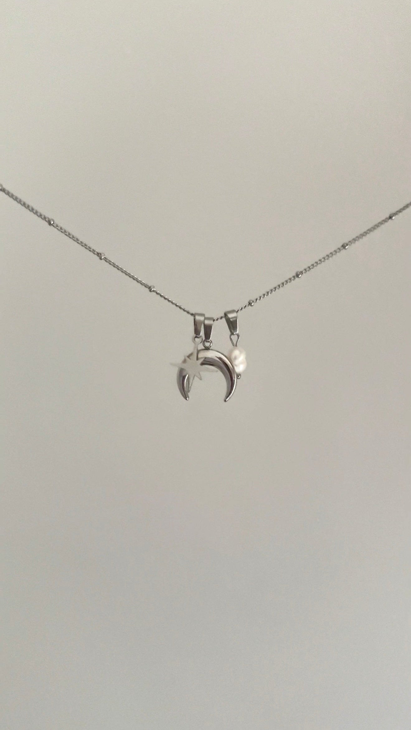 In The Clouds Silver Charm Necklace